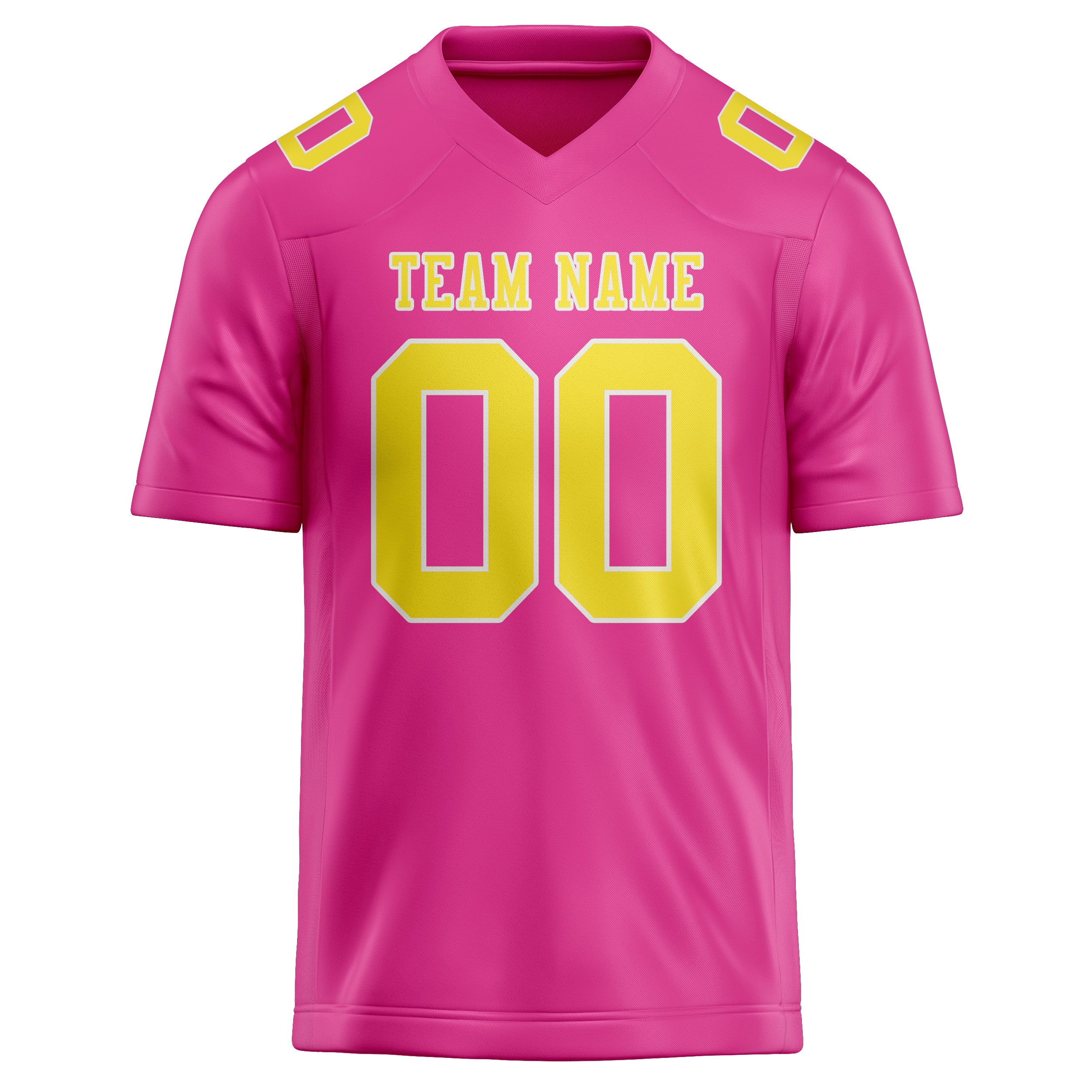 Custom Pink Light Yellow Football Jersey