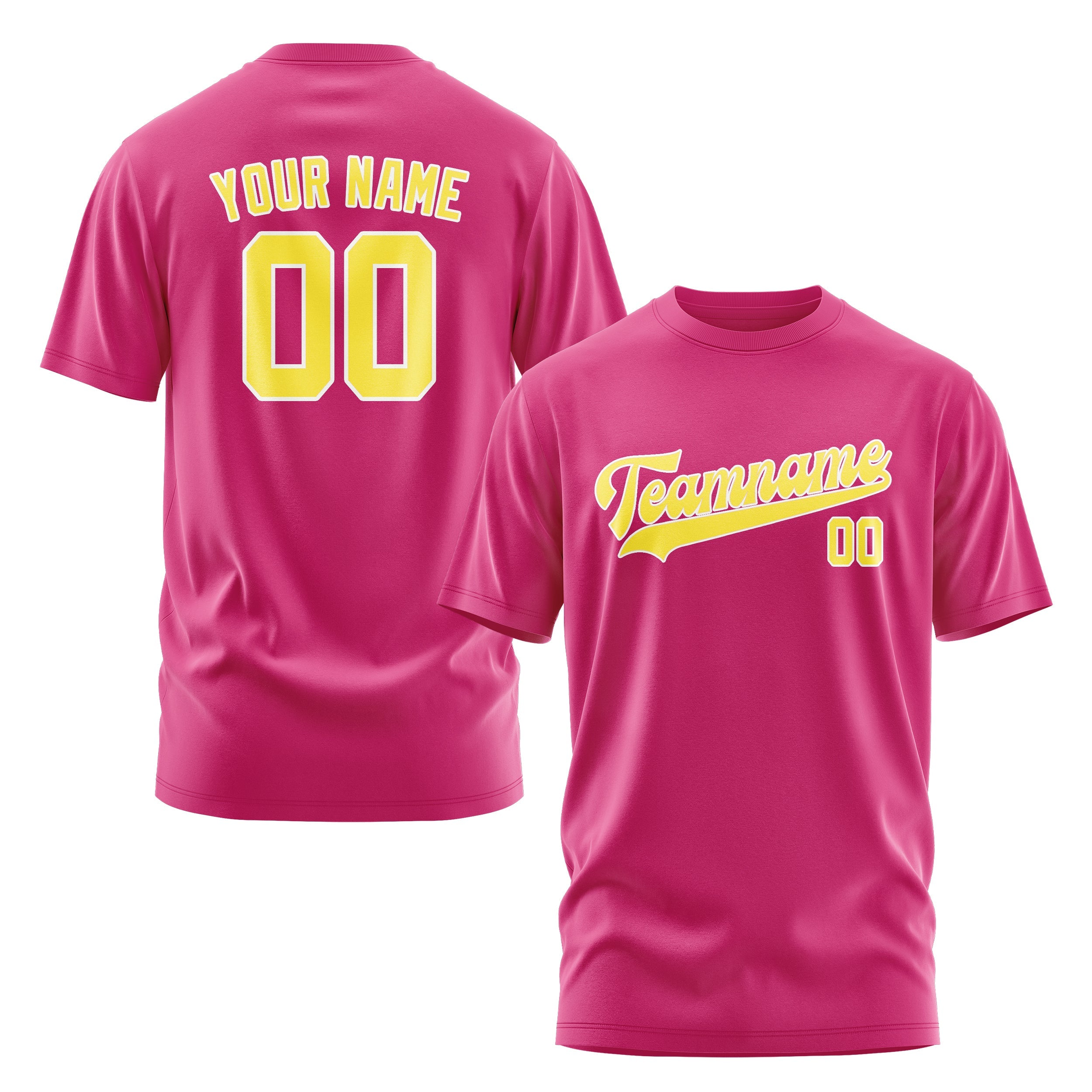 Custom Pink Light Yellow T-Shirt
