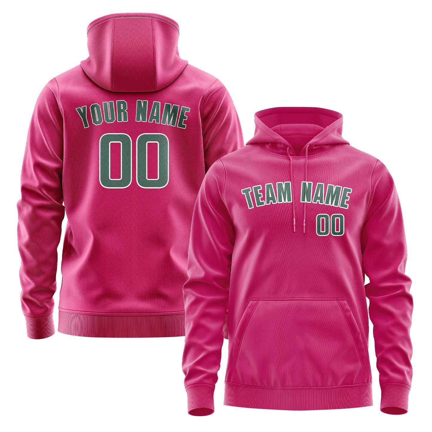 Custom Pink Blue Green Hoodie