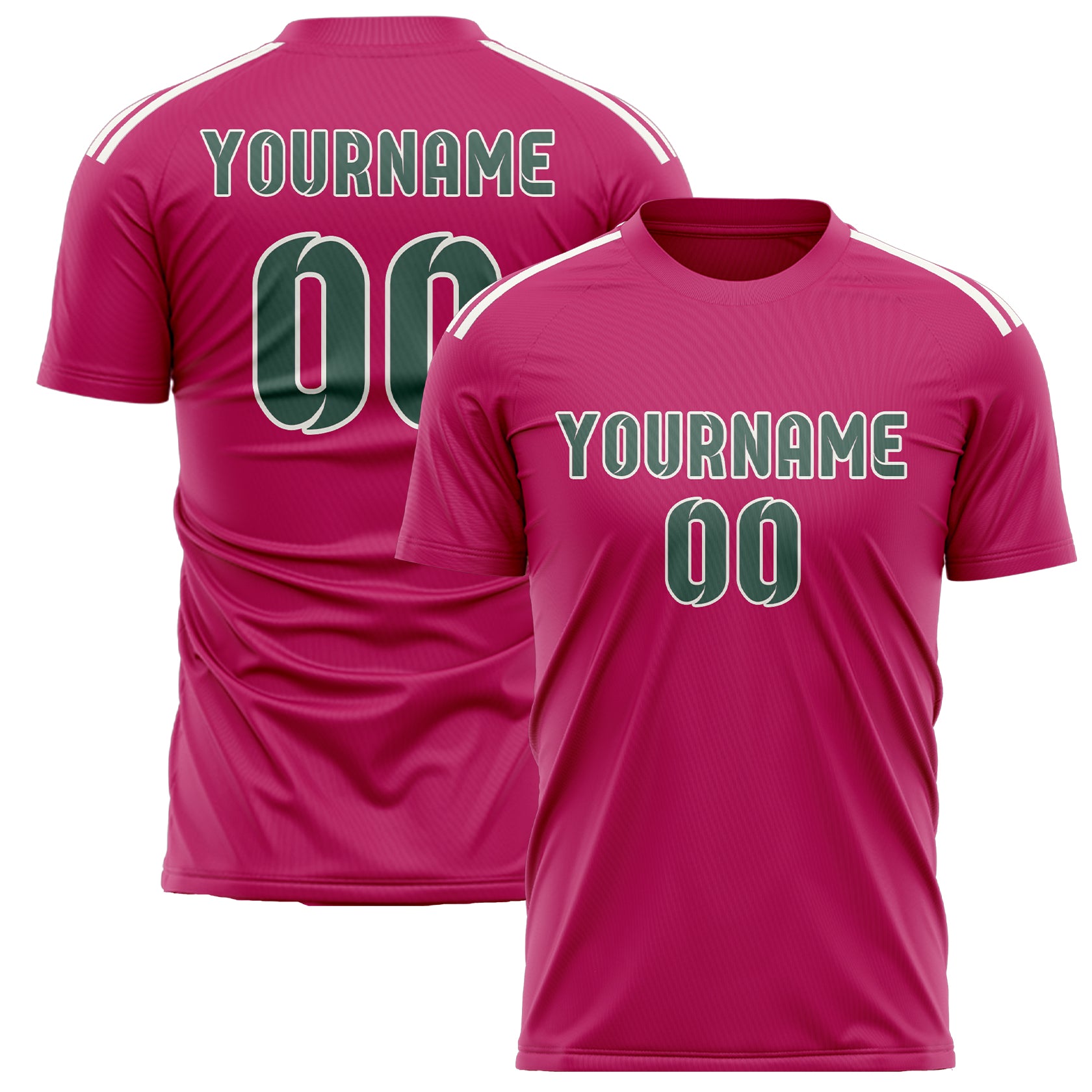 Custom Pink Blue Green Soccer Jersey