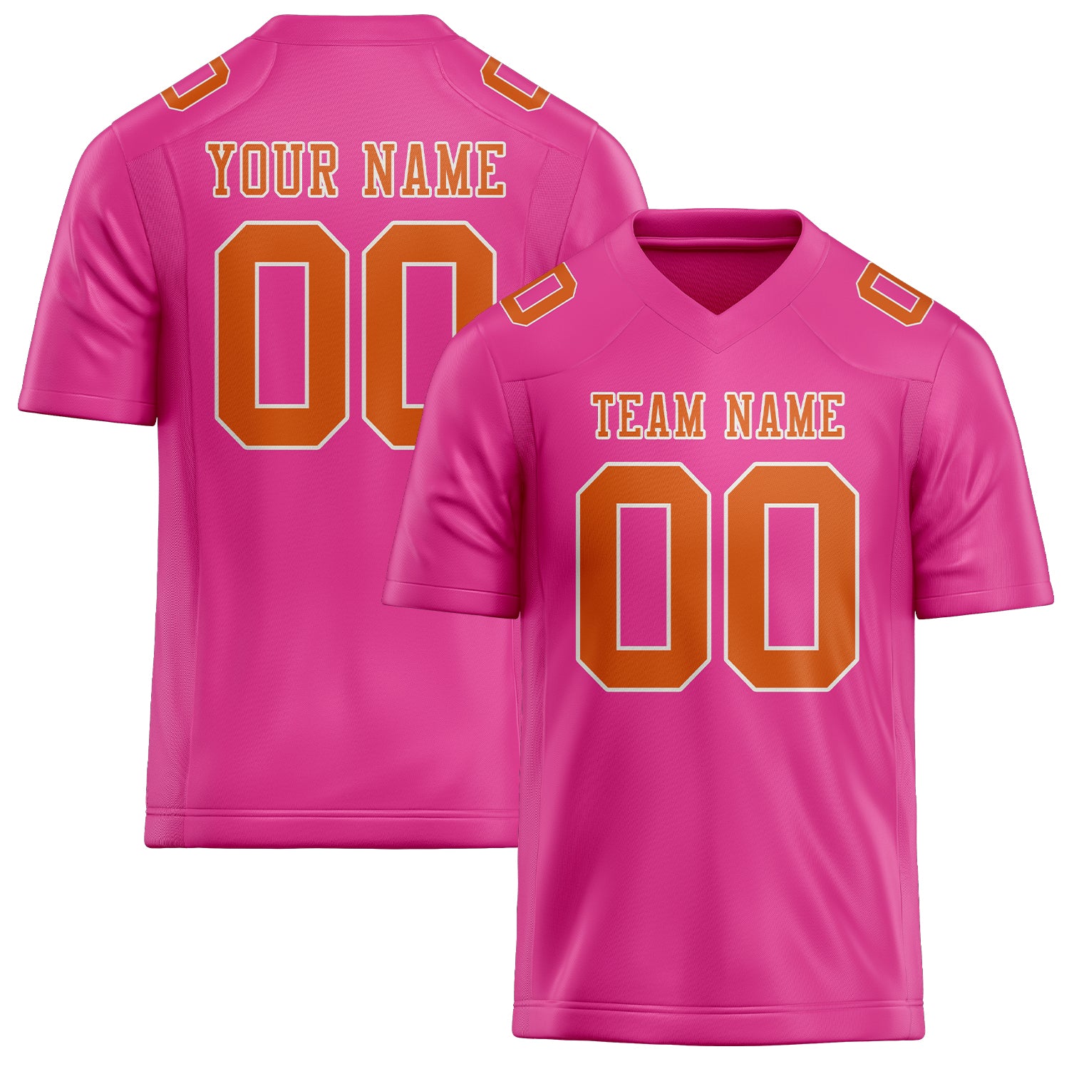 Custom Pink Orange Football Jersey