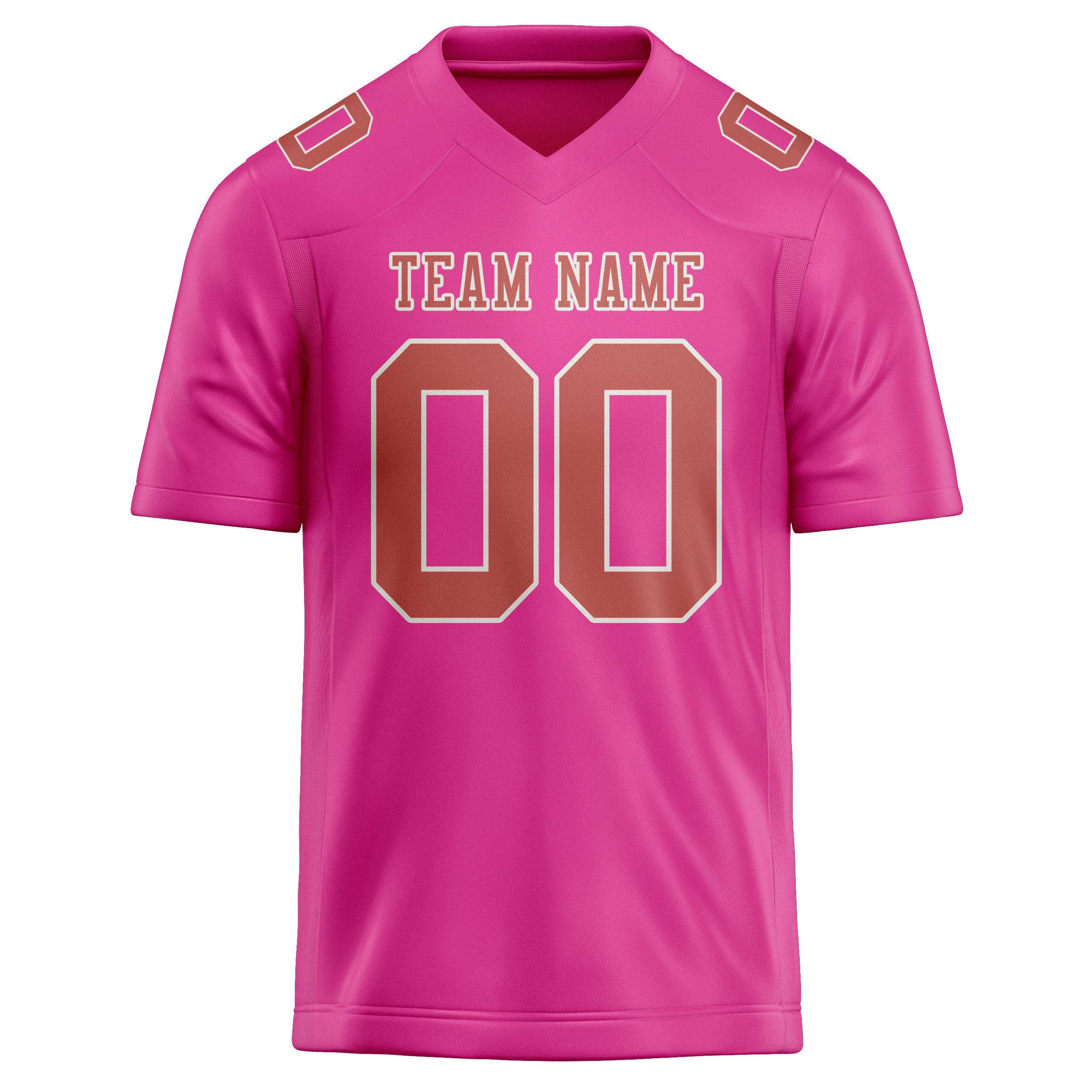 Custom Pink Copper Rose Football Jersey