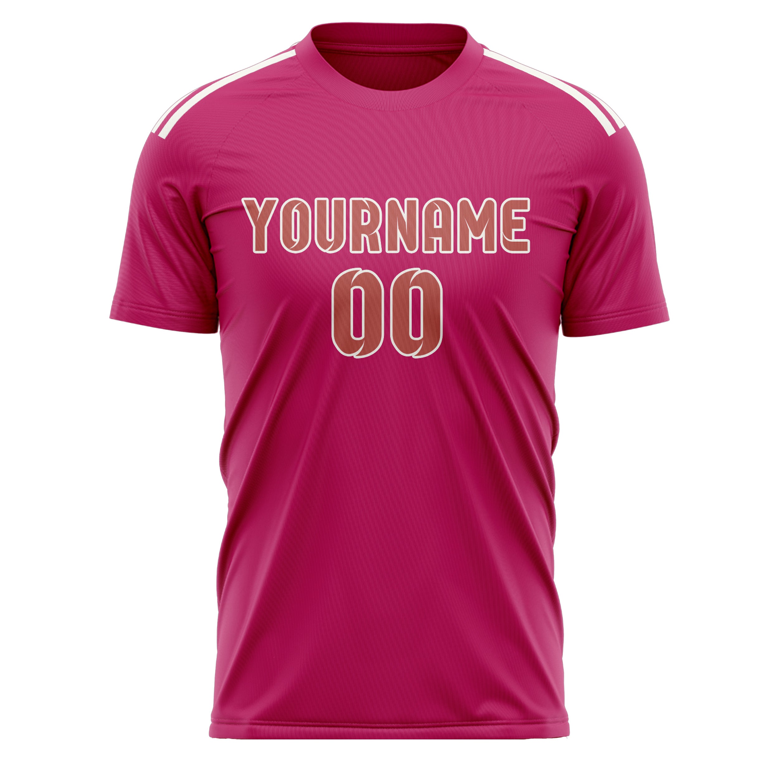 Custom Pink Copper Rose Soccer Jersey