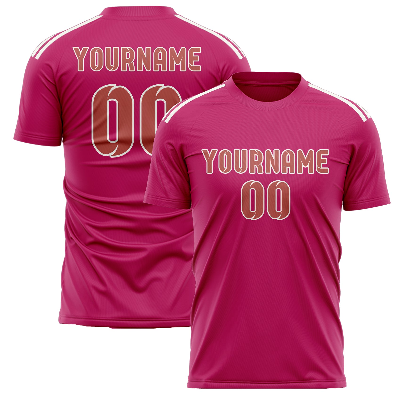 Custom Pink Copper Rose Soccer Jersey