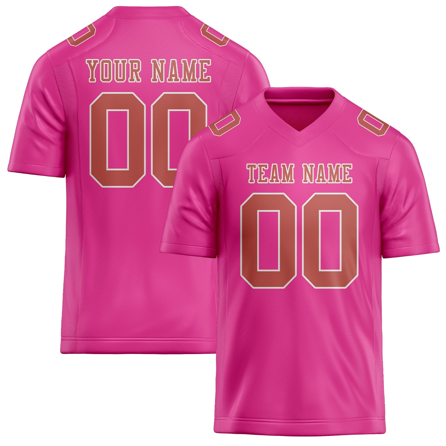 Custom Pink Copper Rose Football Jersey