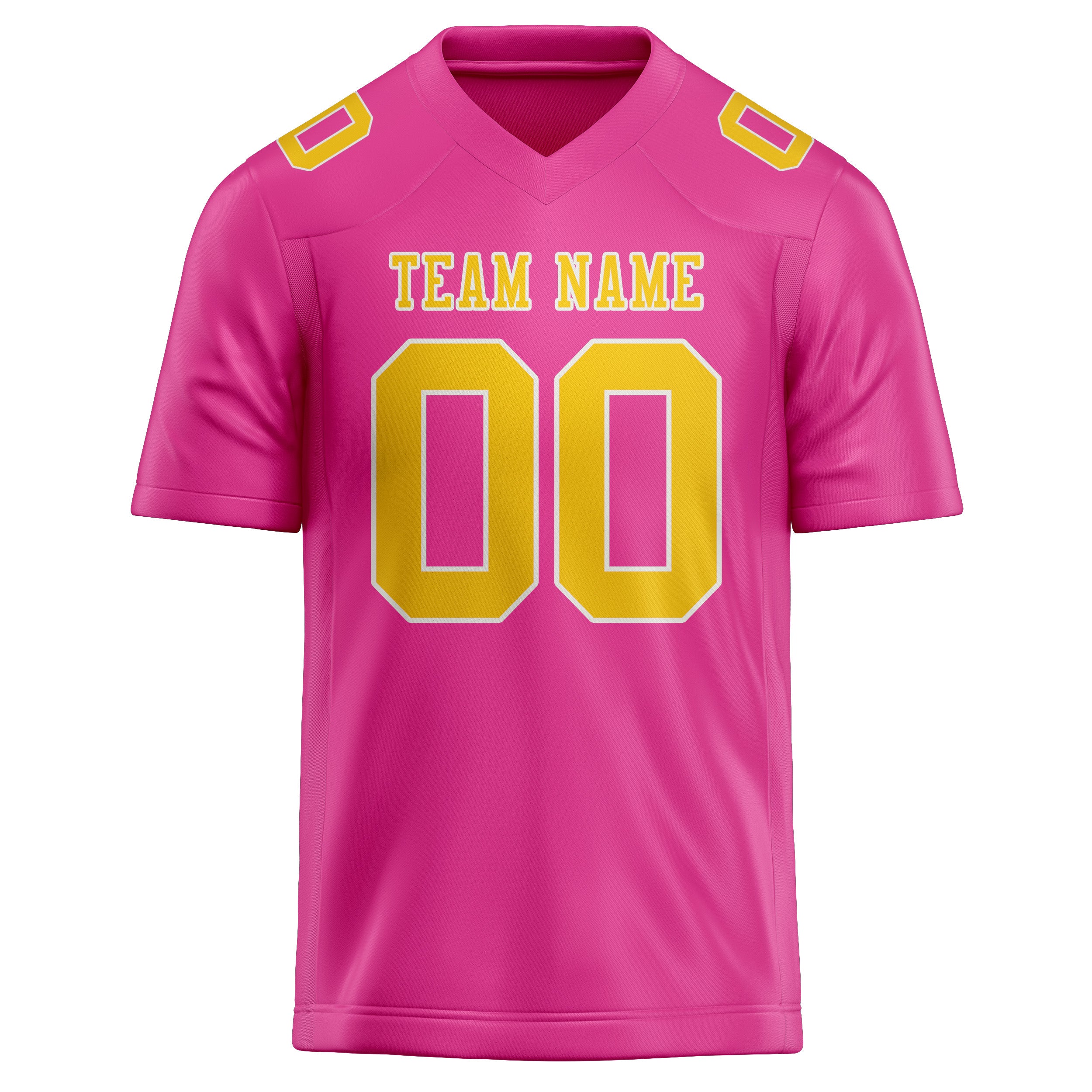 Custom Pink Gold Football Jersey