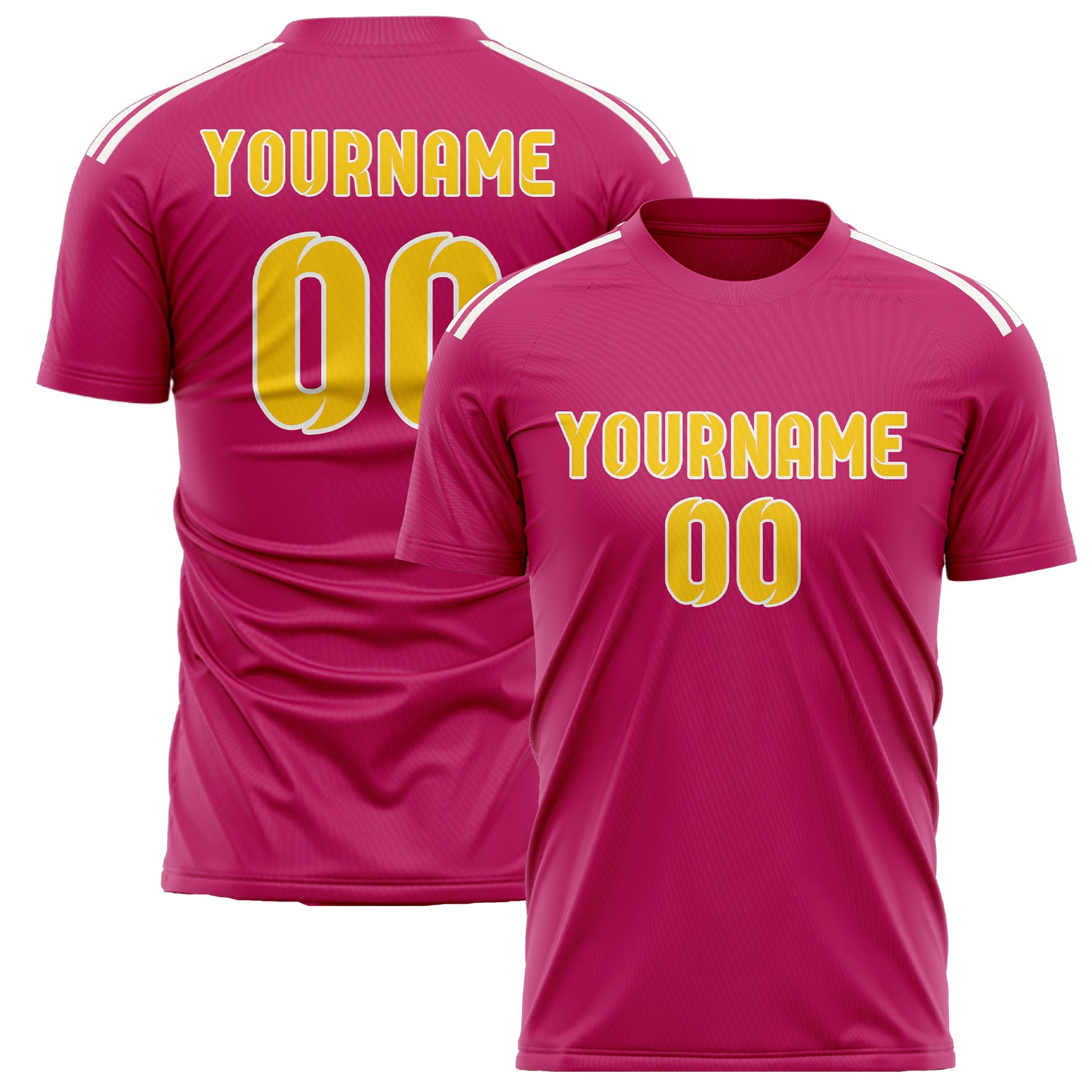 Custom Pink Gold Soccer Jersey