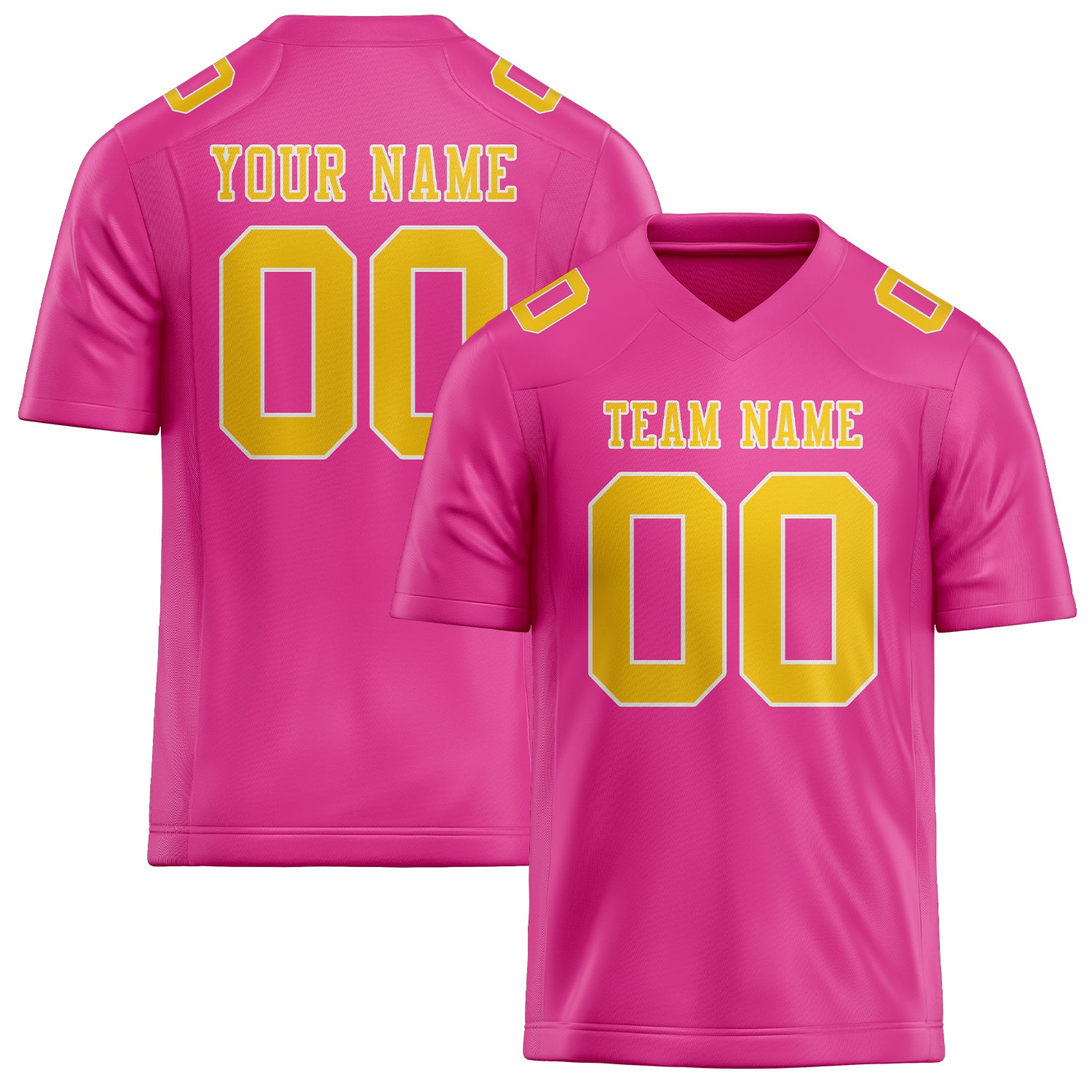 Custom Pink Gold Football Jersey