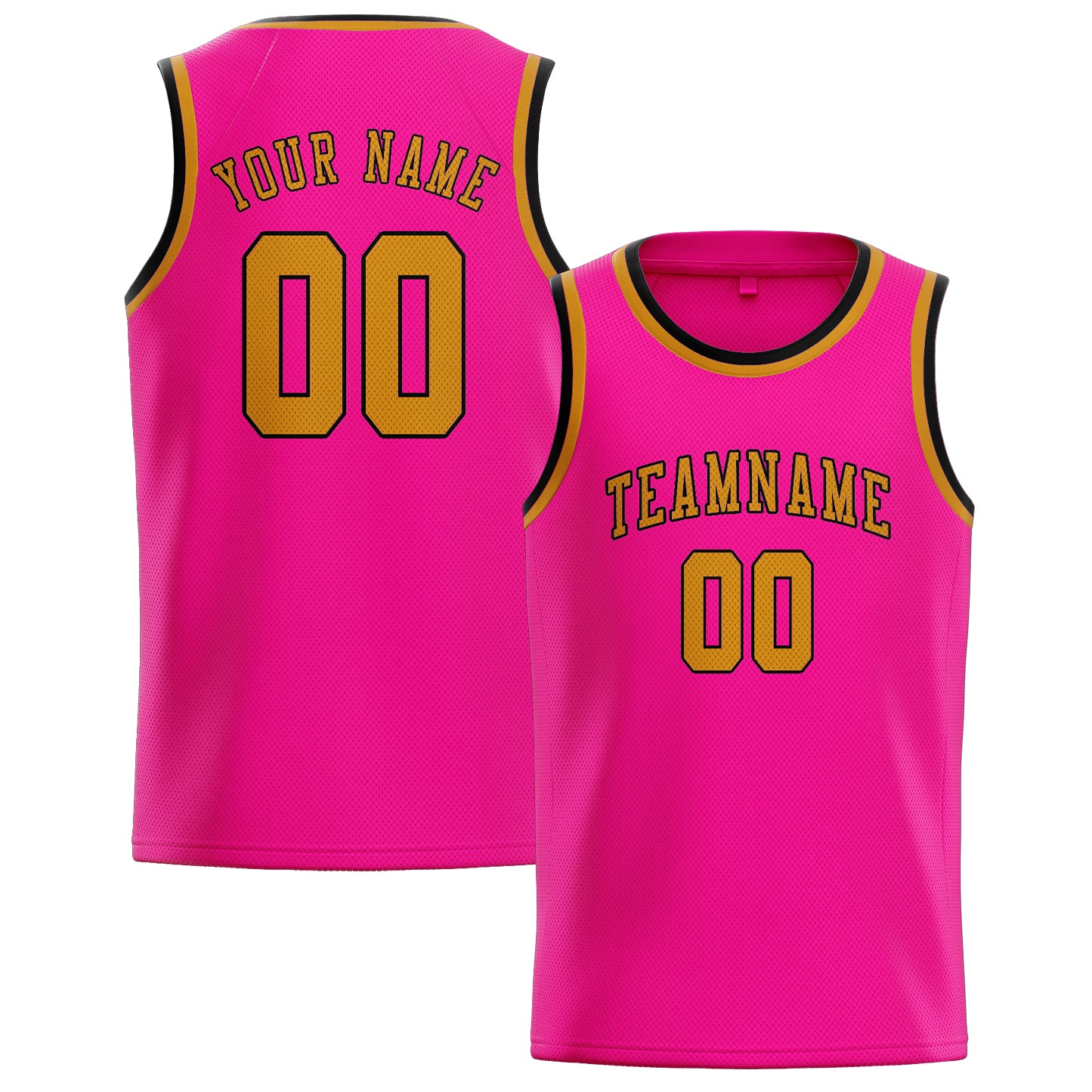 Custom Pink Yellow Basketball Jersey