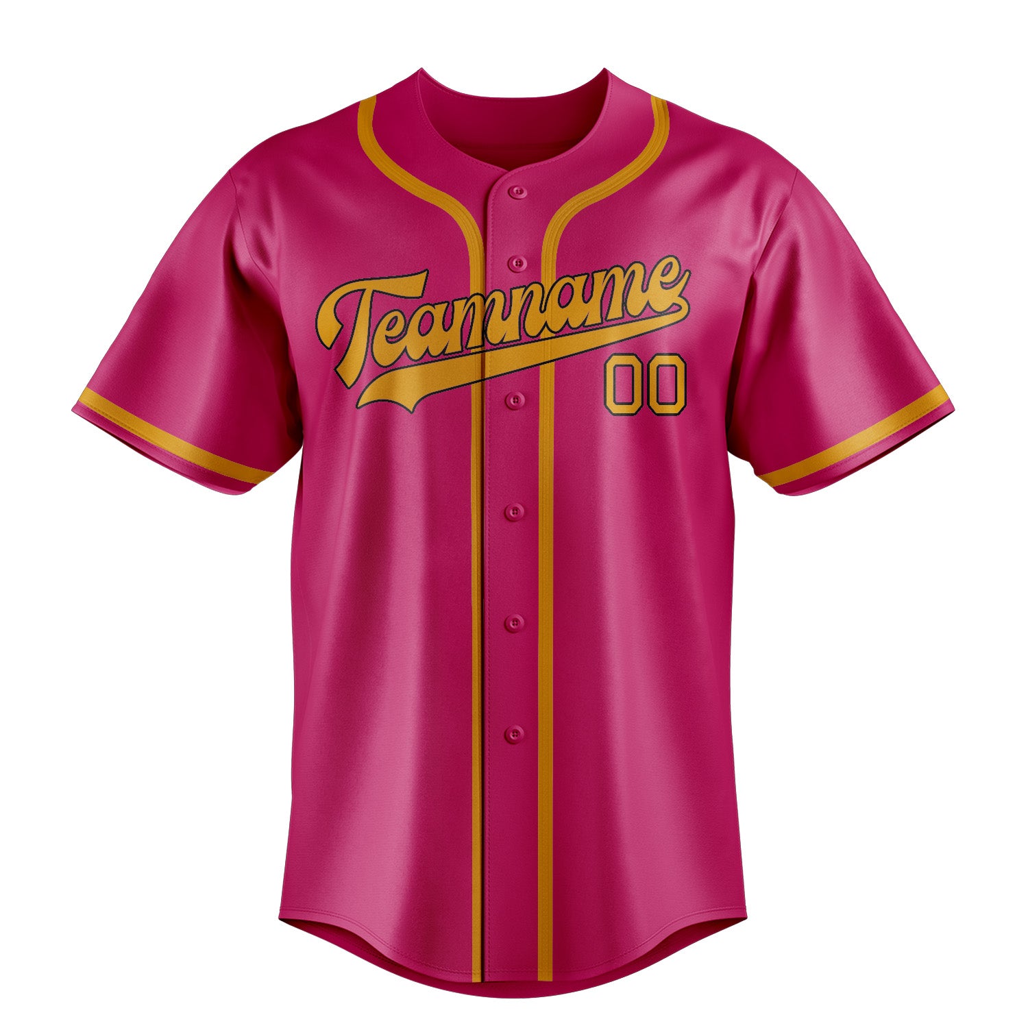 Custom Pink Yellow Baseball Jersey