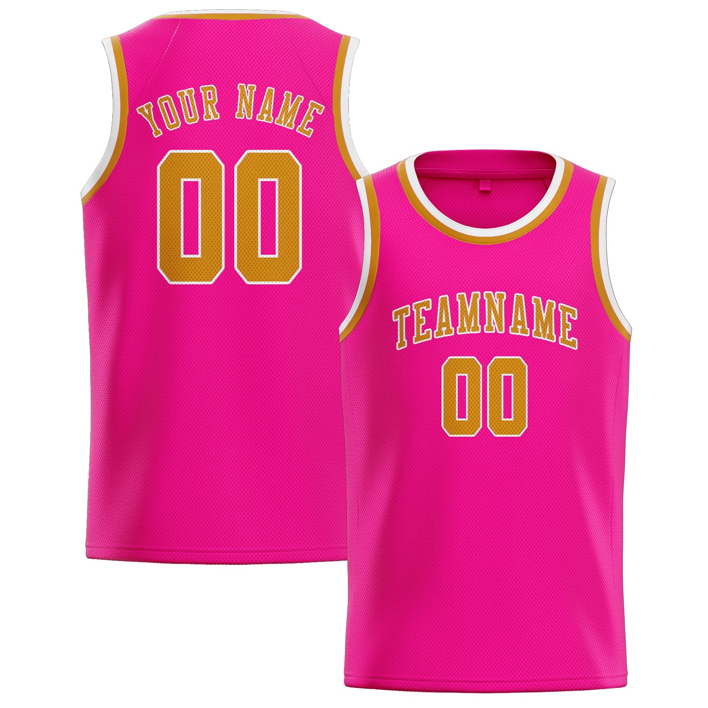 Custom Pink Yellow Basketball Jersey