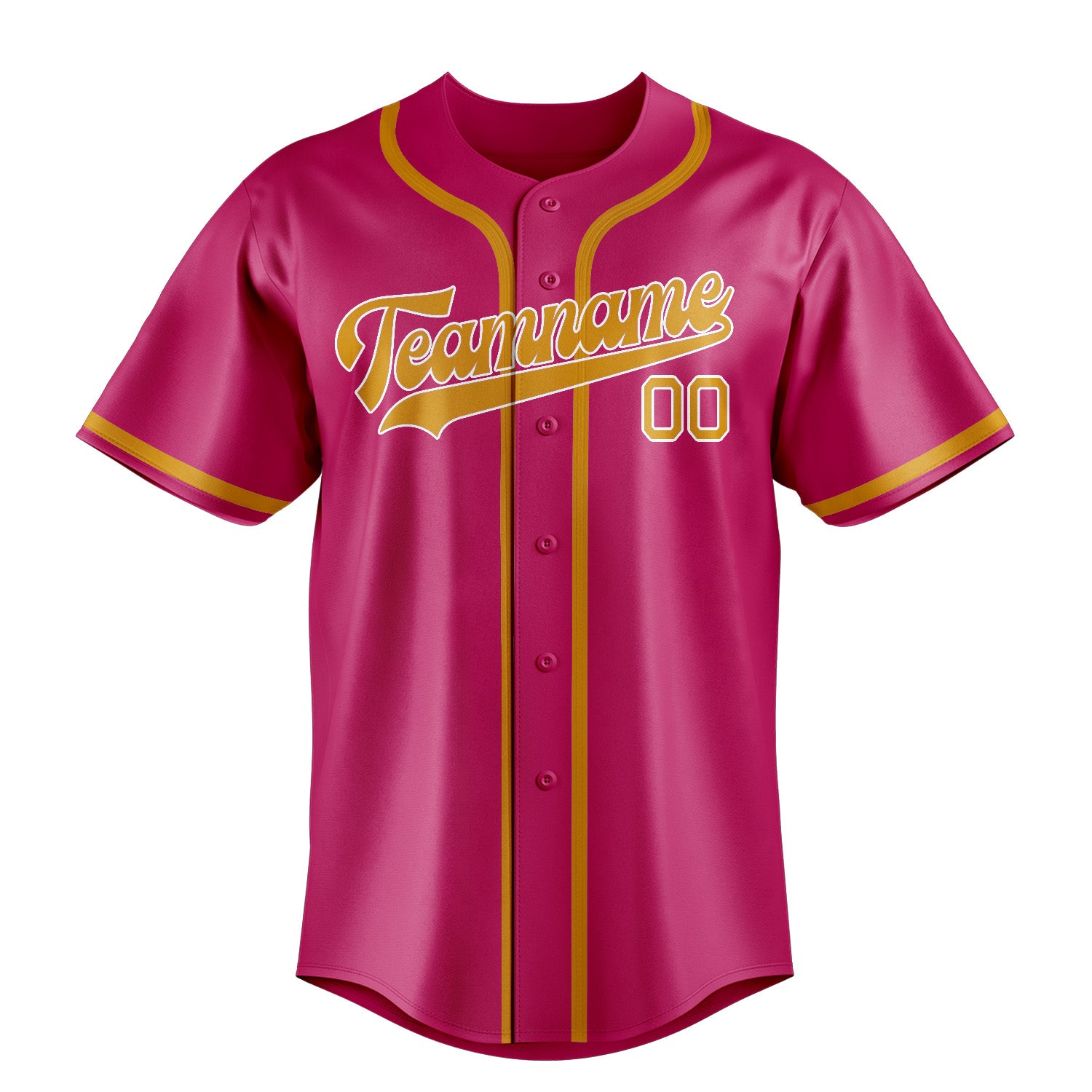 Custom Pink Yellow Baseball Jersey