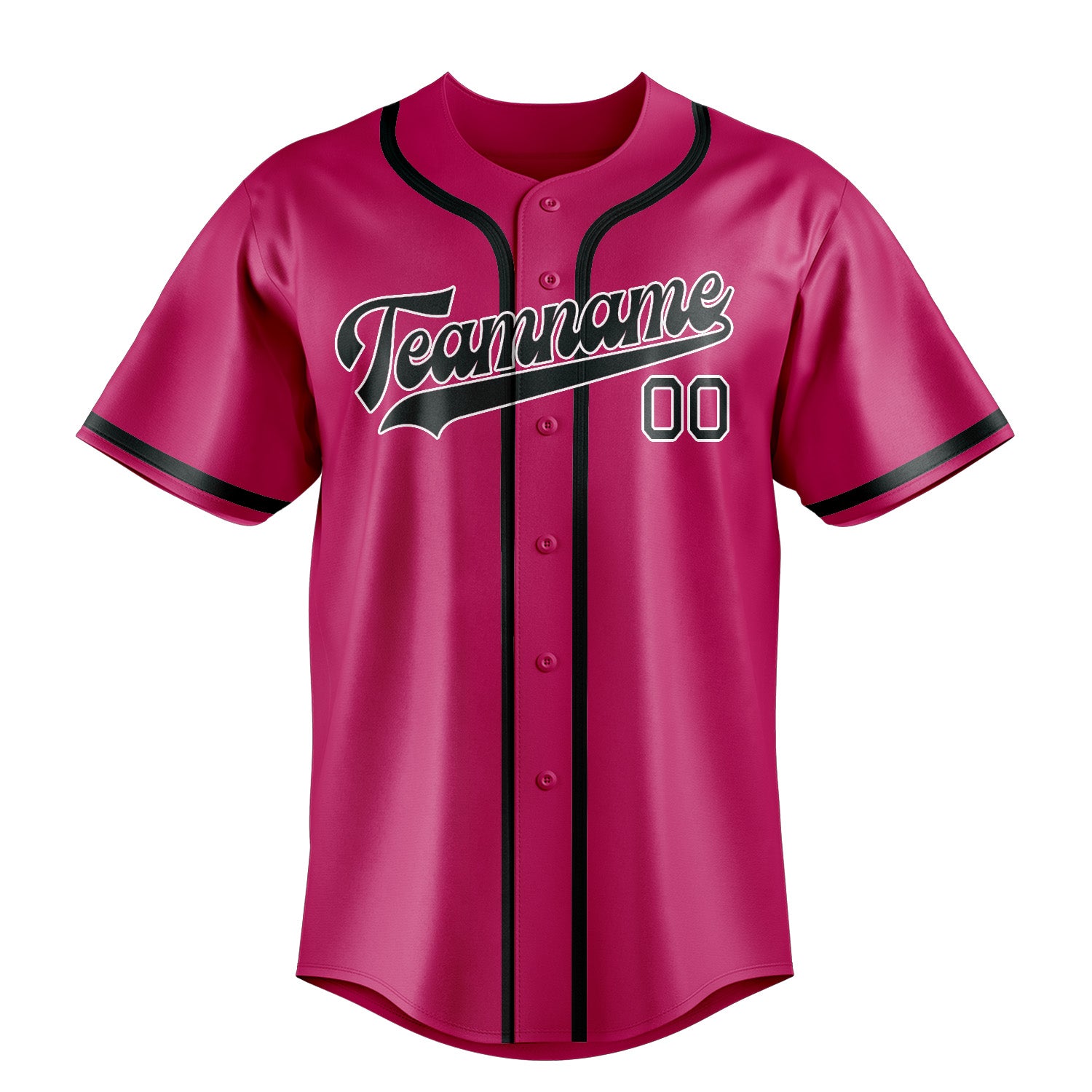 Custom Pink Dark Grey Baseball Jersey