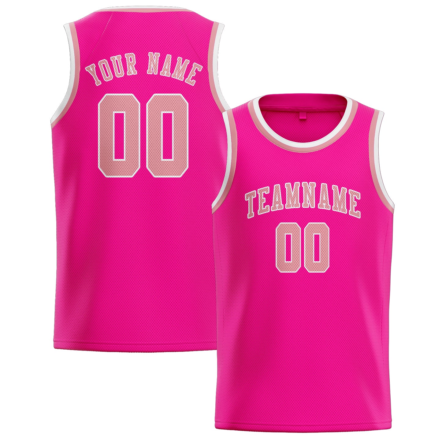 Custom Pink Light Pink Basketball Jersey