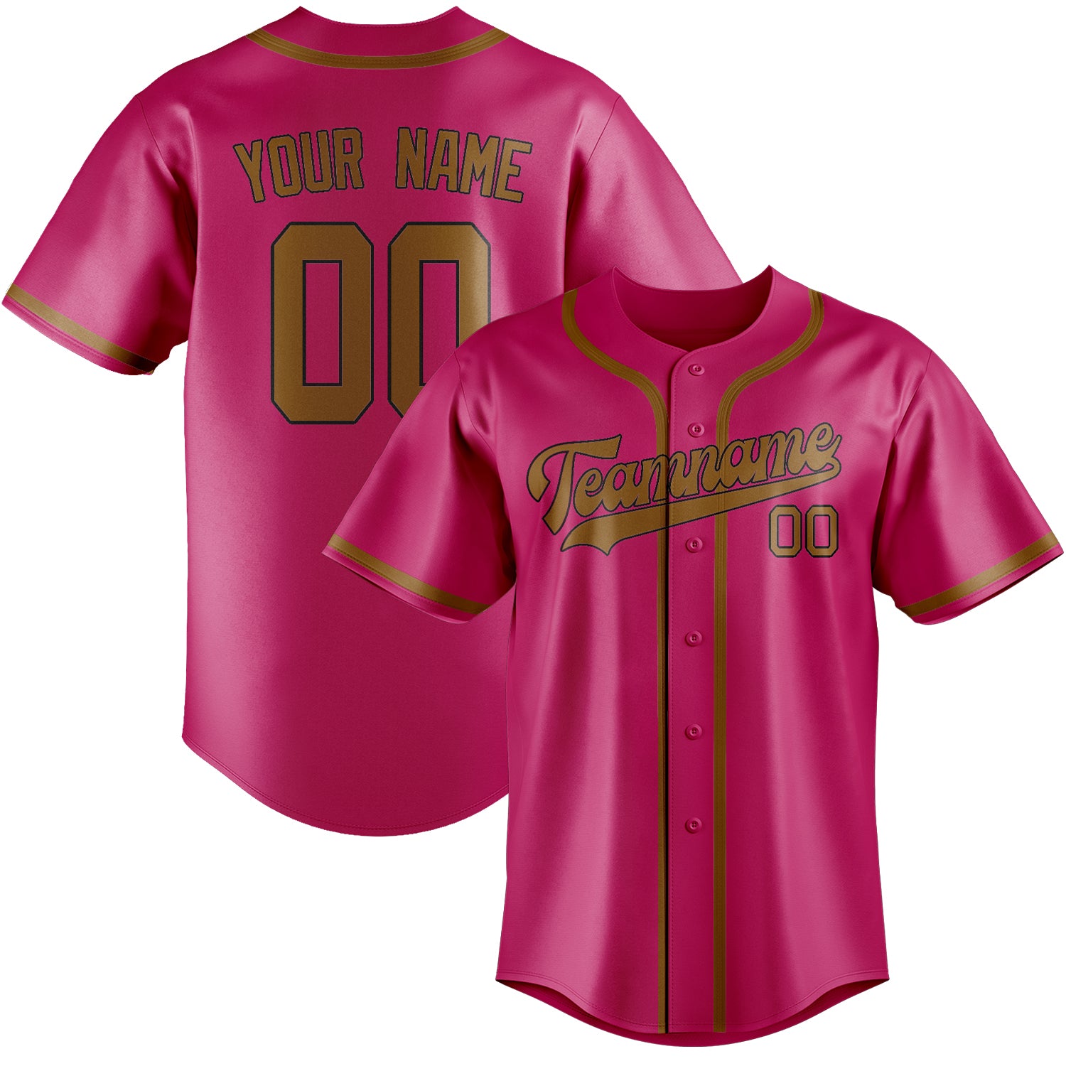 Custom Pink Khaki Baseball Jersey