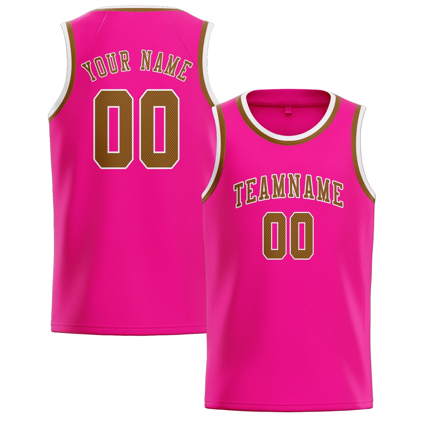 Custom Pink Khaki Basketball Jersey