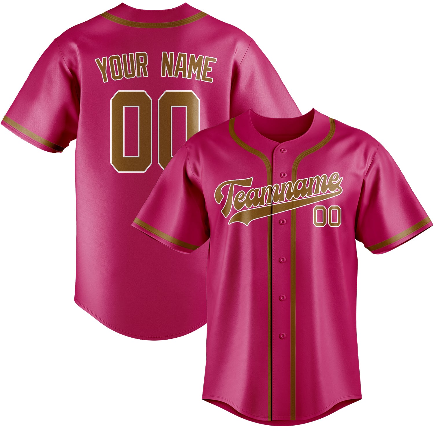 Custom Pink Khaki Baseball Jersey