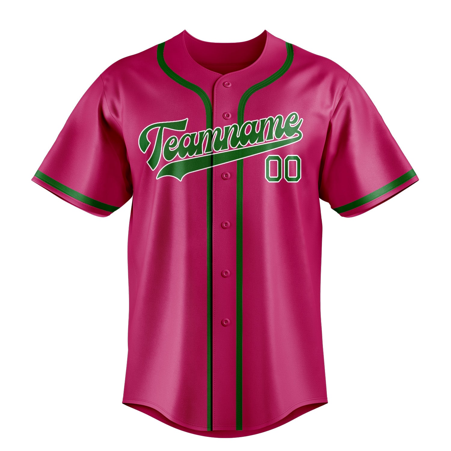 Custom Pink Emerald Green Baseball Jersey