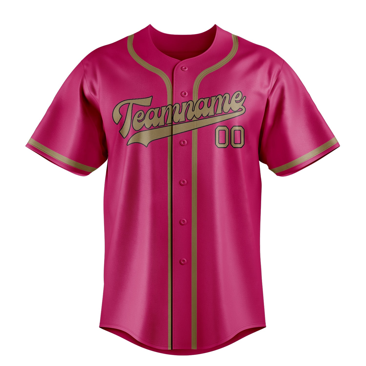 Custom Pink Light Khaki Baseball Jersey