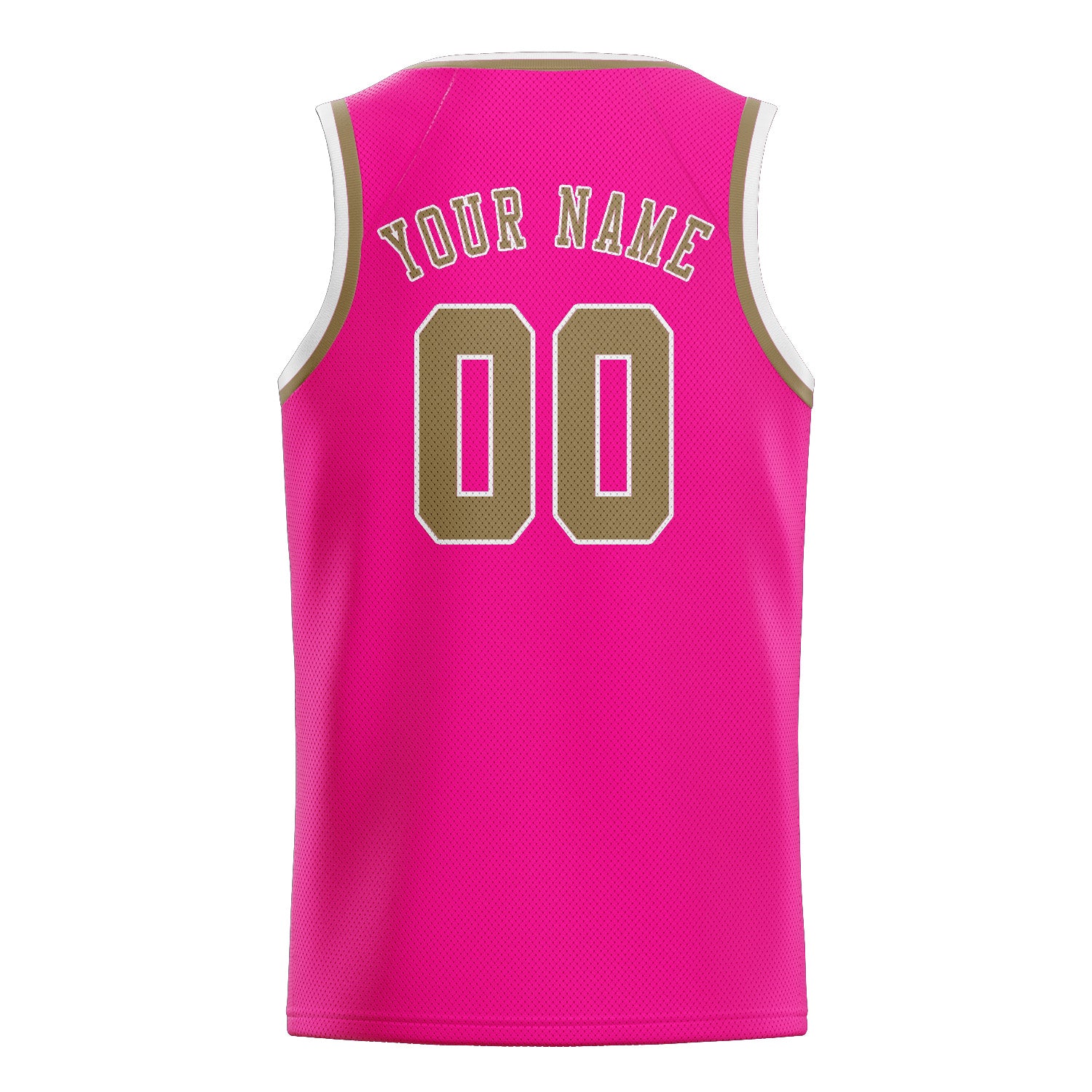 Custom Pink Light Khaki Basketball Jersey