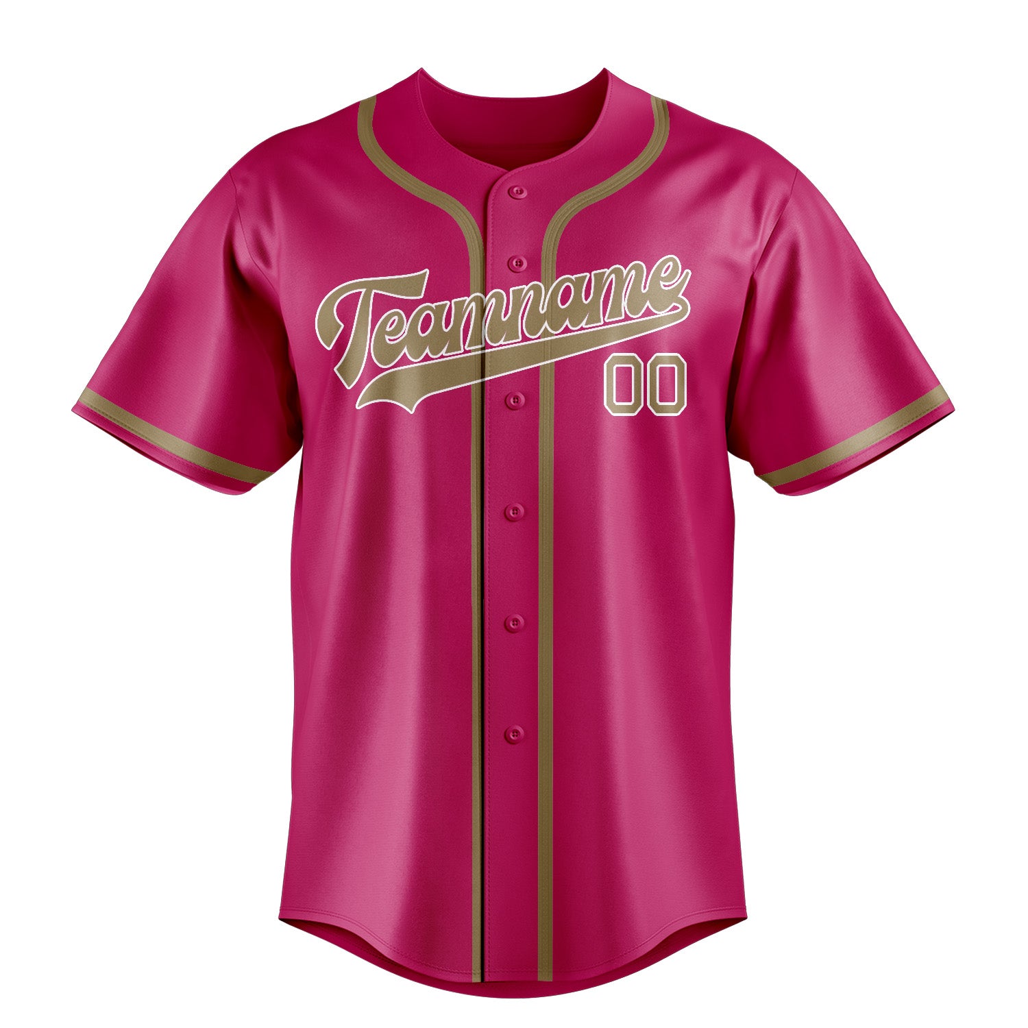 Custom Pink Light Khaki Baseball Jersey