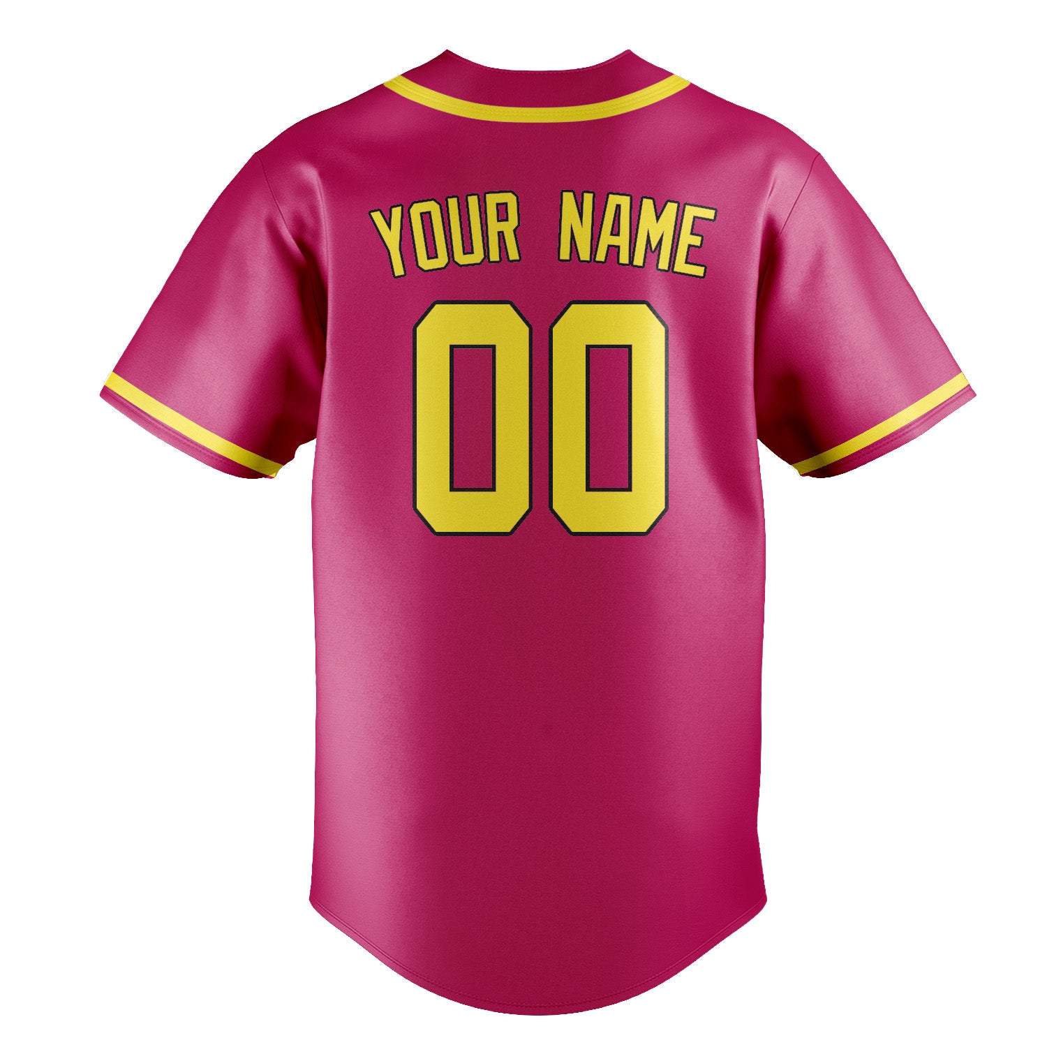 Custom Pink Light Yellow Baseball Jersey