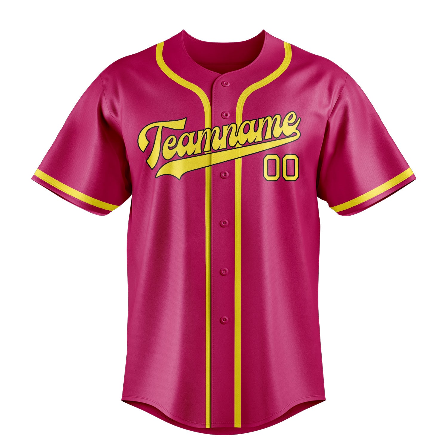 Custom Pink Light Yellow Baseball Jersey