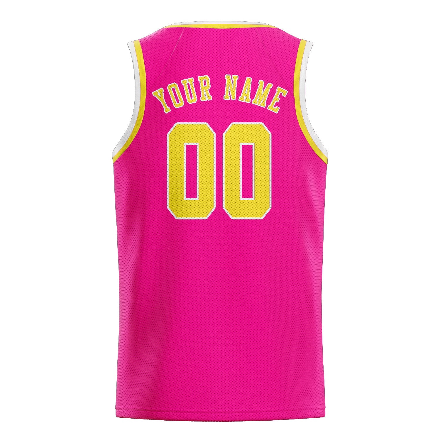 Custom Pink Light Yellow Basketball Jersey