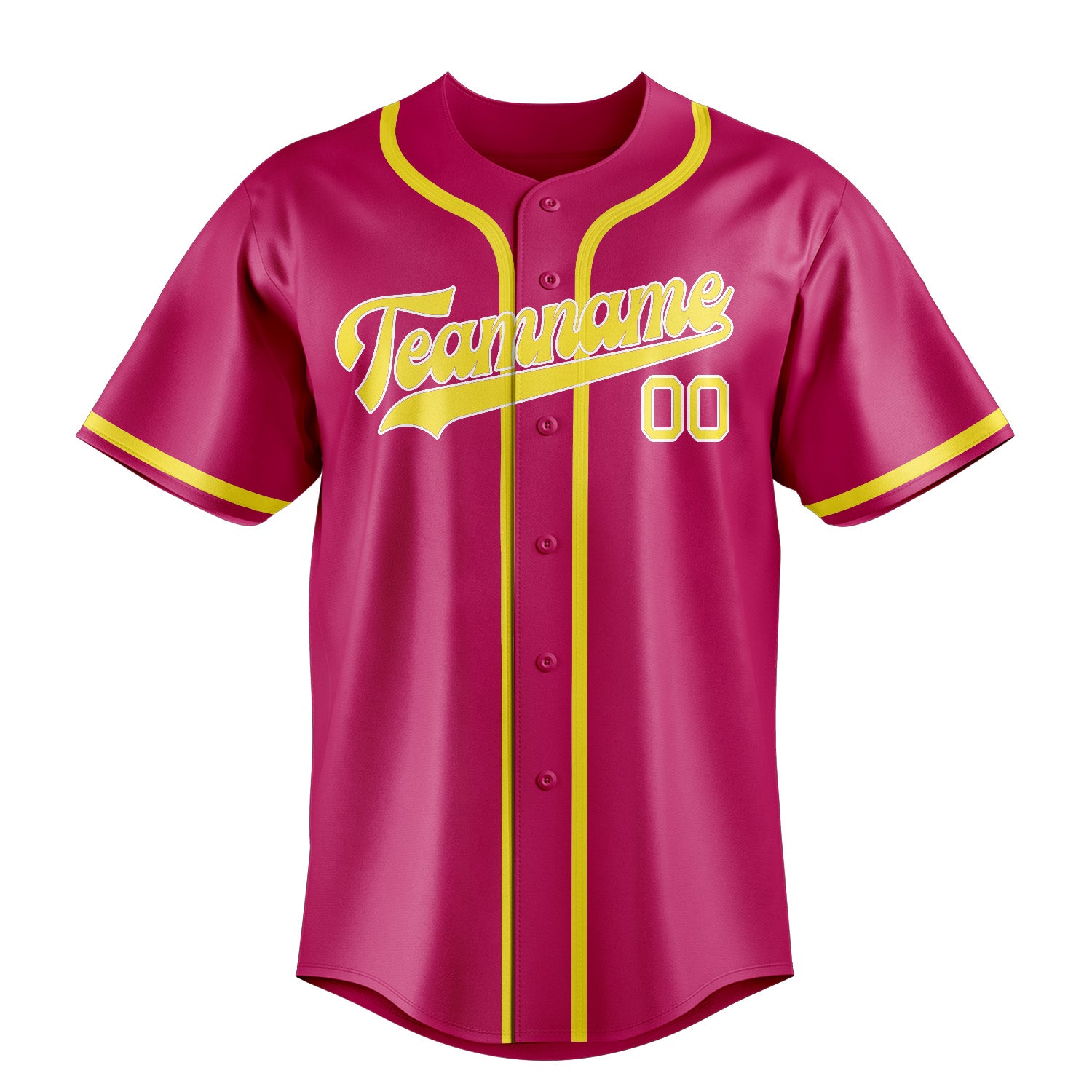 Custom Pink Light Yellow Baseball Jersey