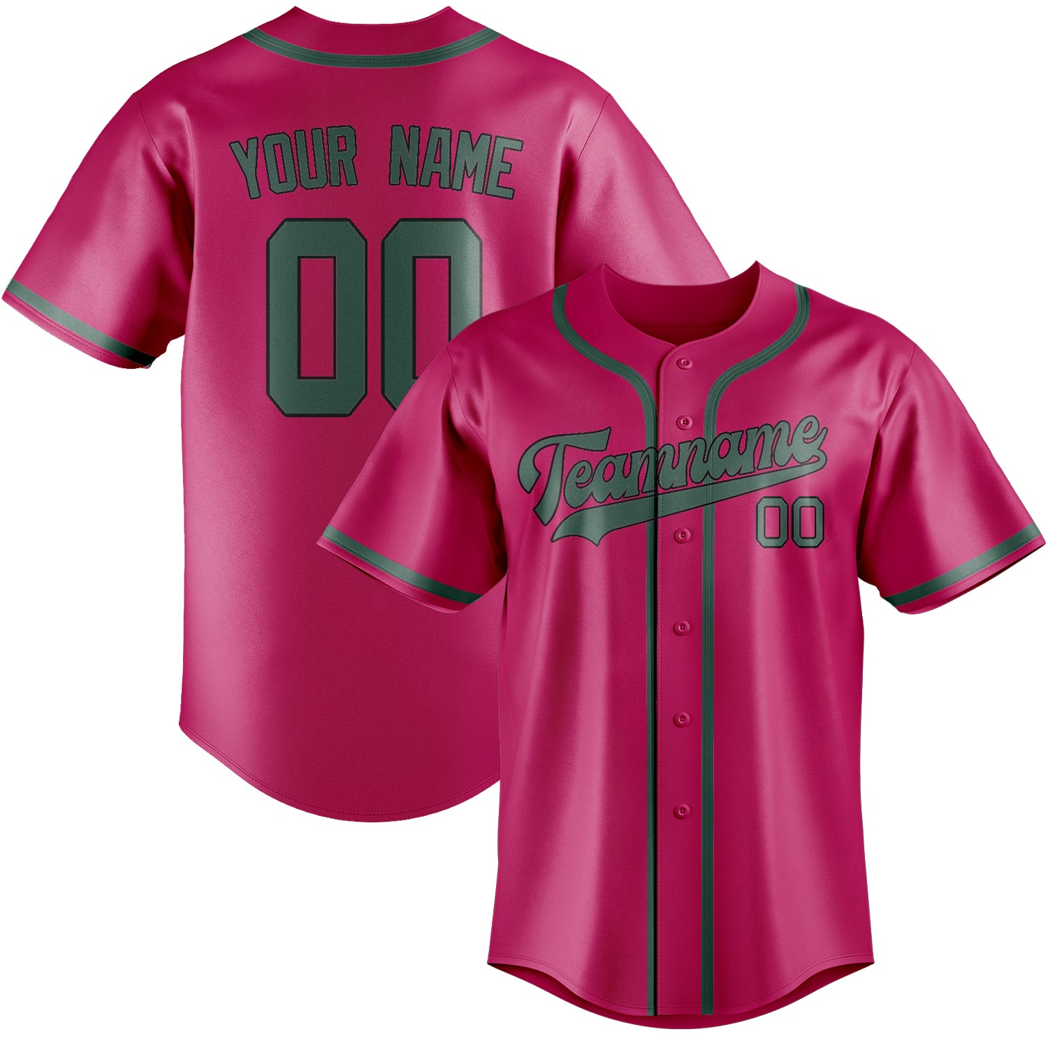 Custom Pink Blue Green Baseball Jersey