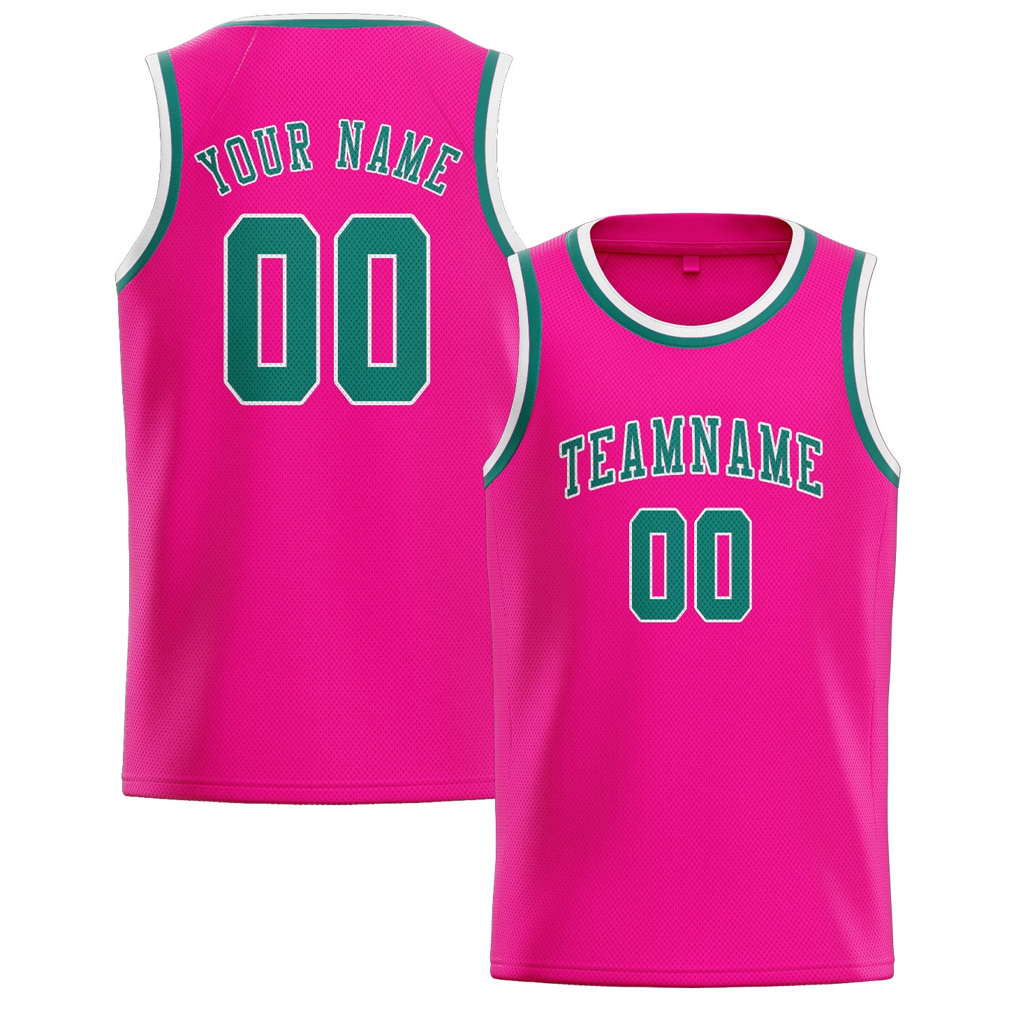 Custom Pink Blue Green Basketball Jersey