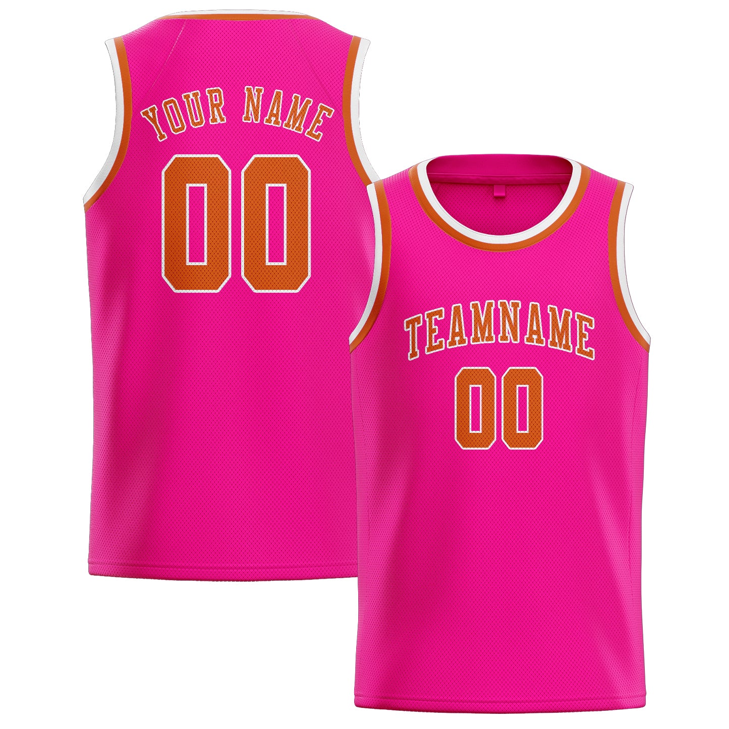 Custom Pink Orange Basketball Jersey