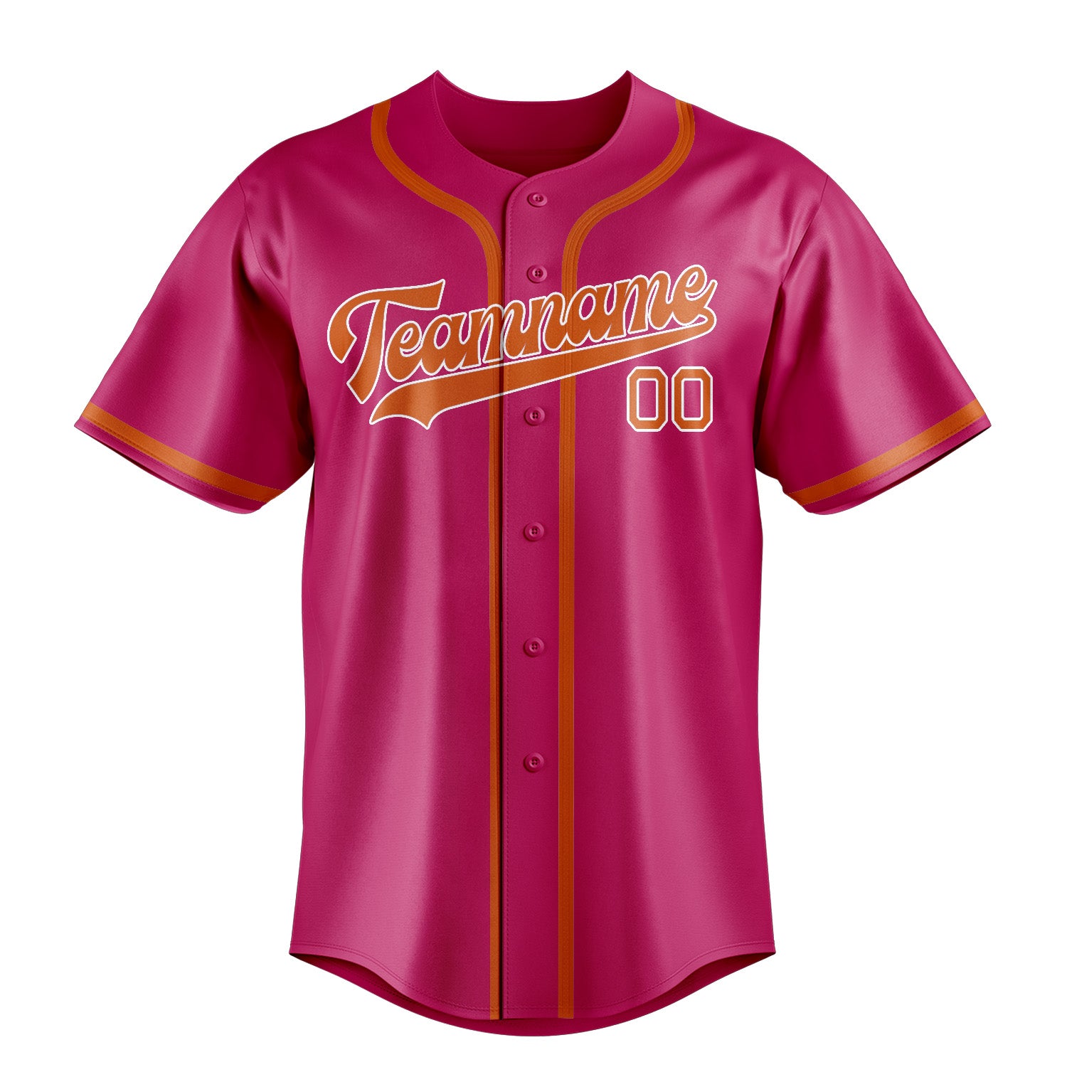 Custom Pink Orange Baseball Jersey