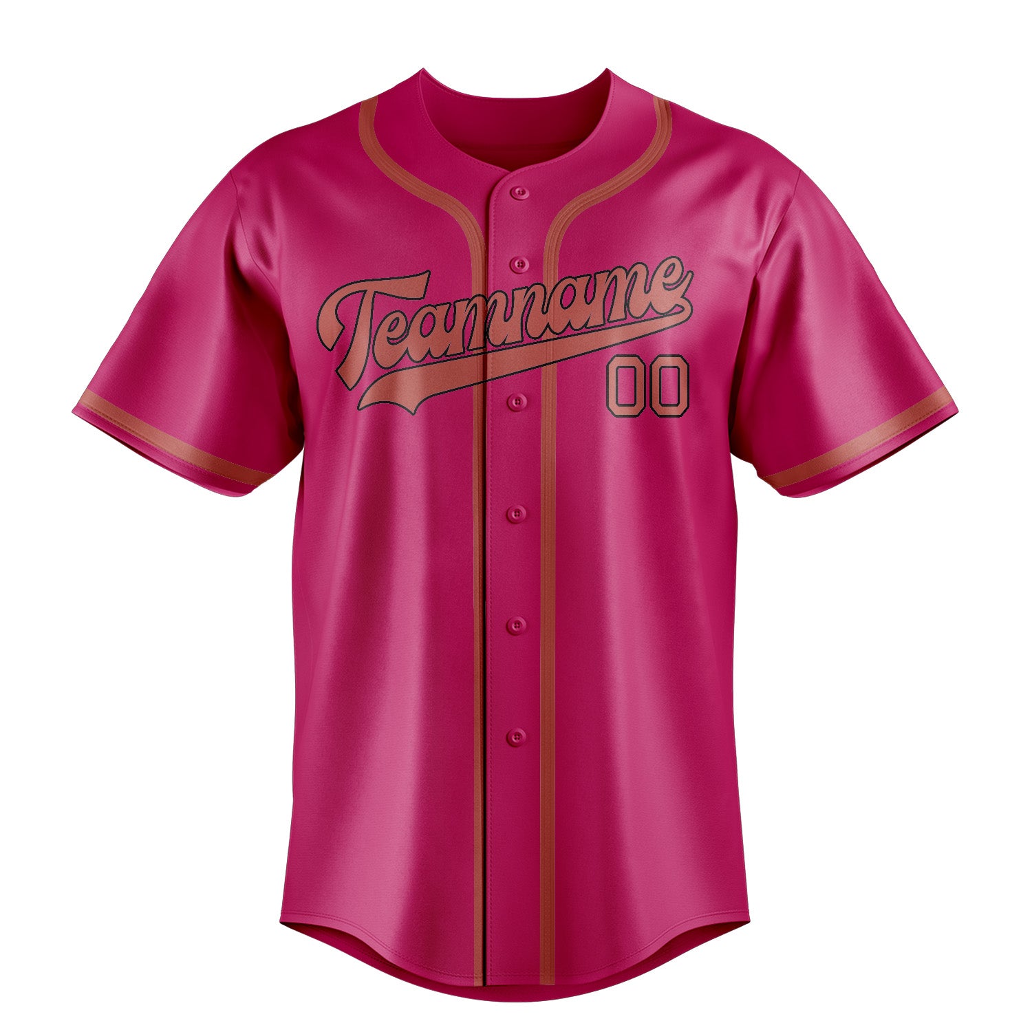 Custom Pink Copper Rose Baseball Jersey