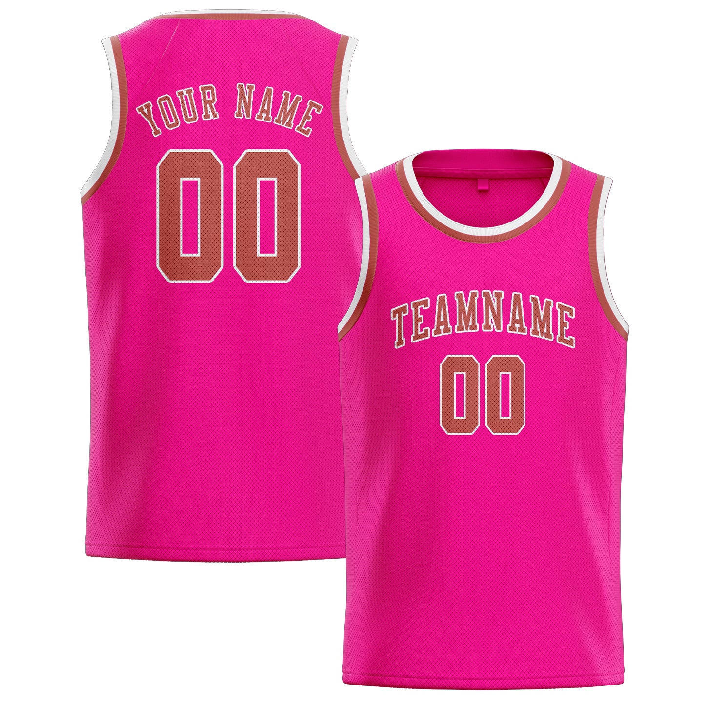 Custom Pink Copper Rose Basketball Jersey