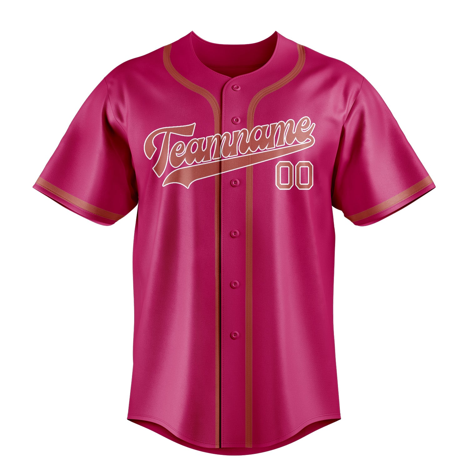 Custom Pink Copper Rose Baseball Jersey