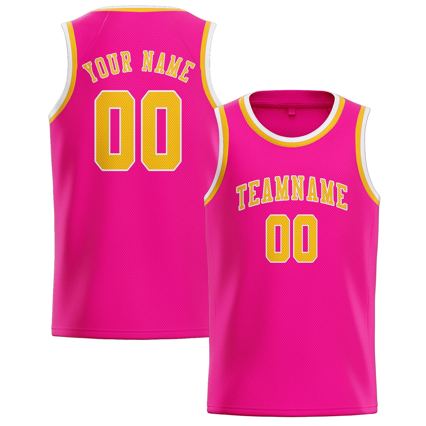 Custom Pink Gold Basketball Jersey
