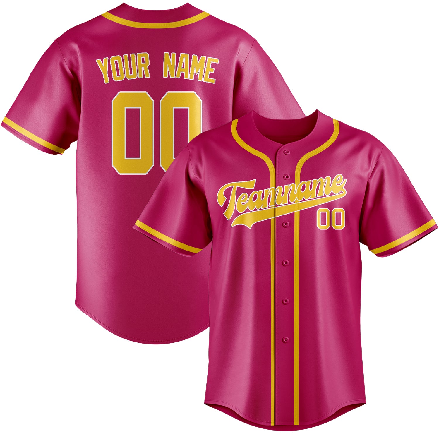 Custom Pink Gold Baseball Jersey