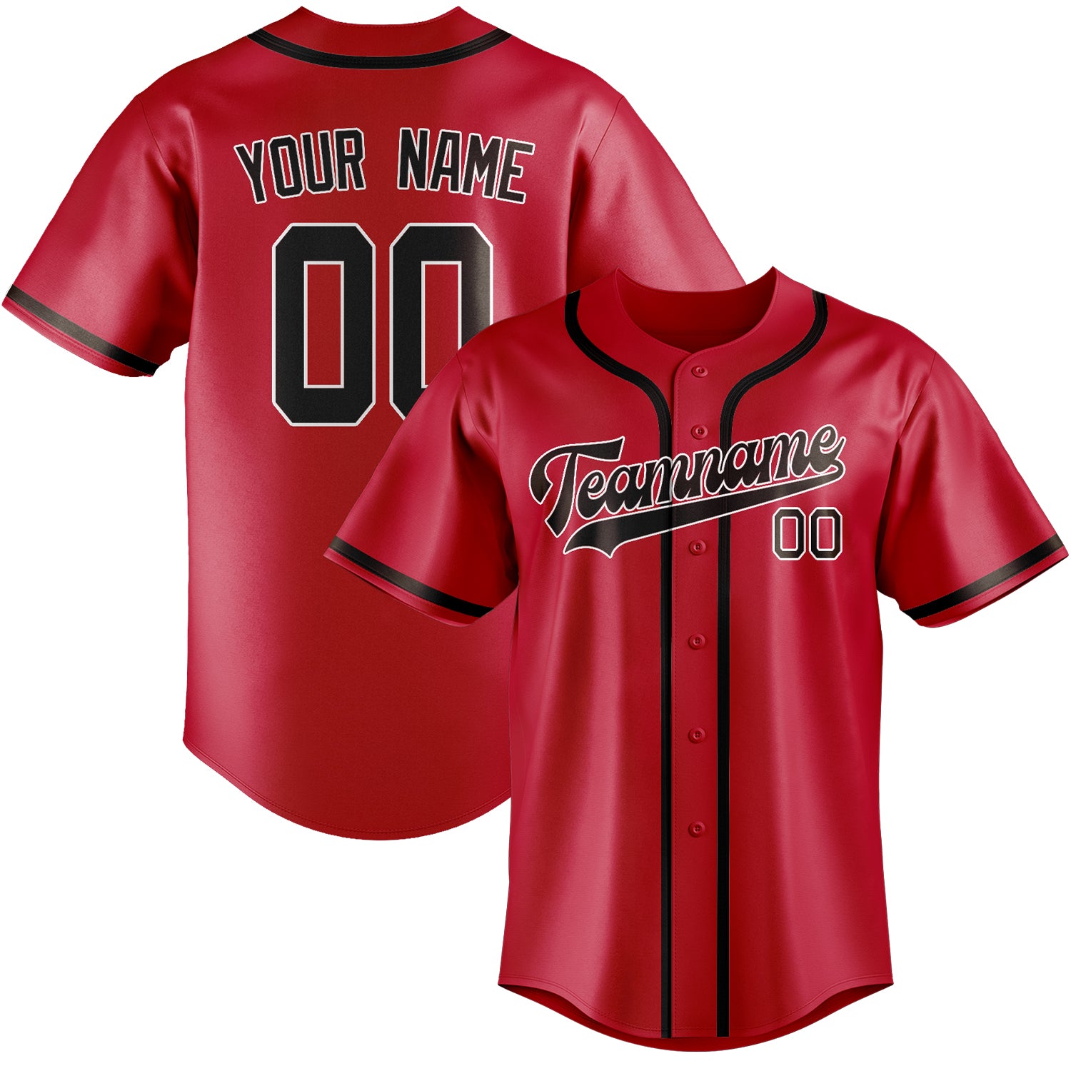 Custom Red Brown Baseball Jersey