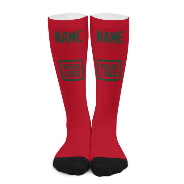 Custom Red Green Knee-High Sock