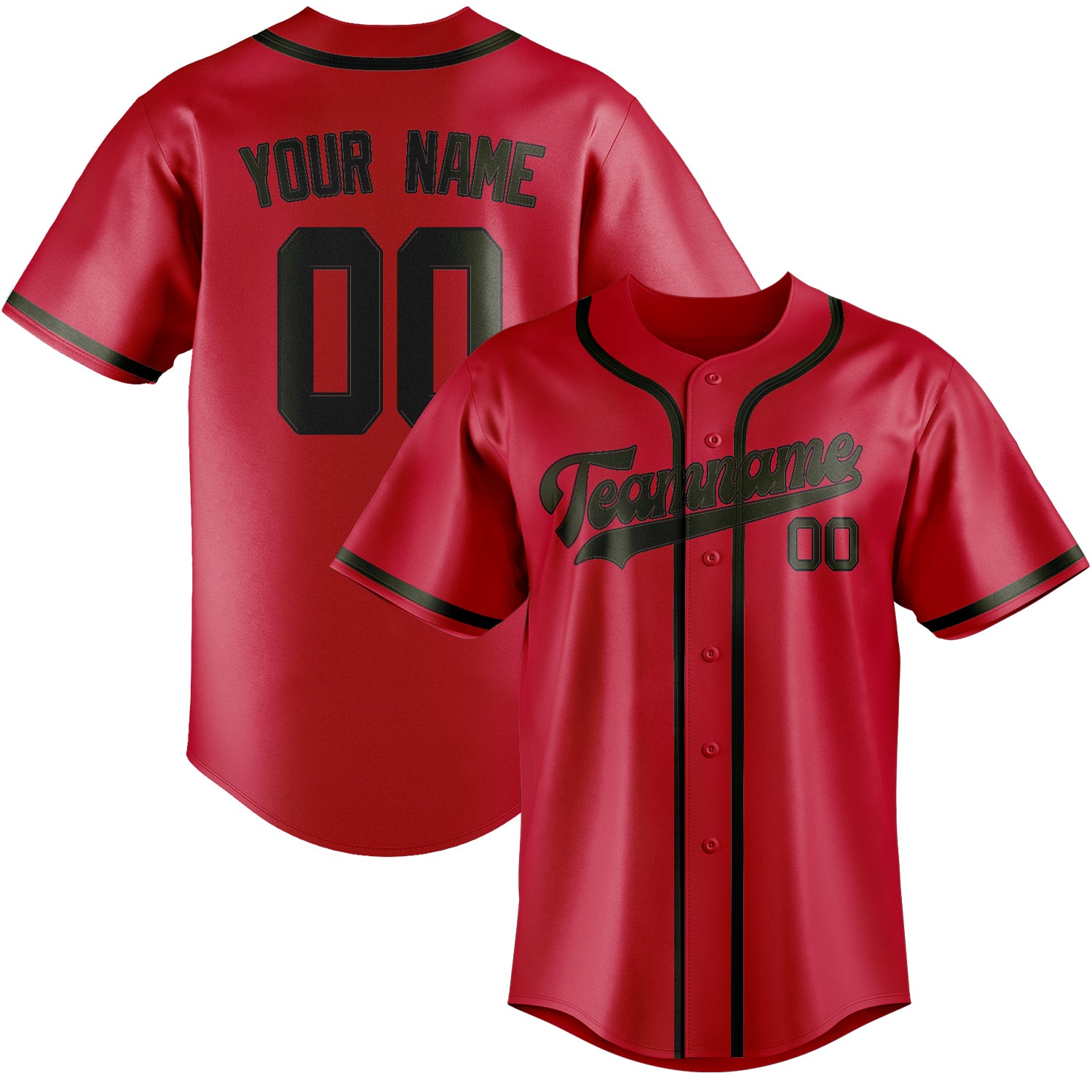 Custom Red Olive Baseball Jersey
