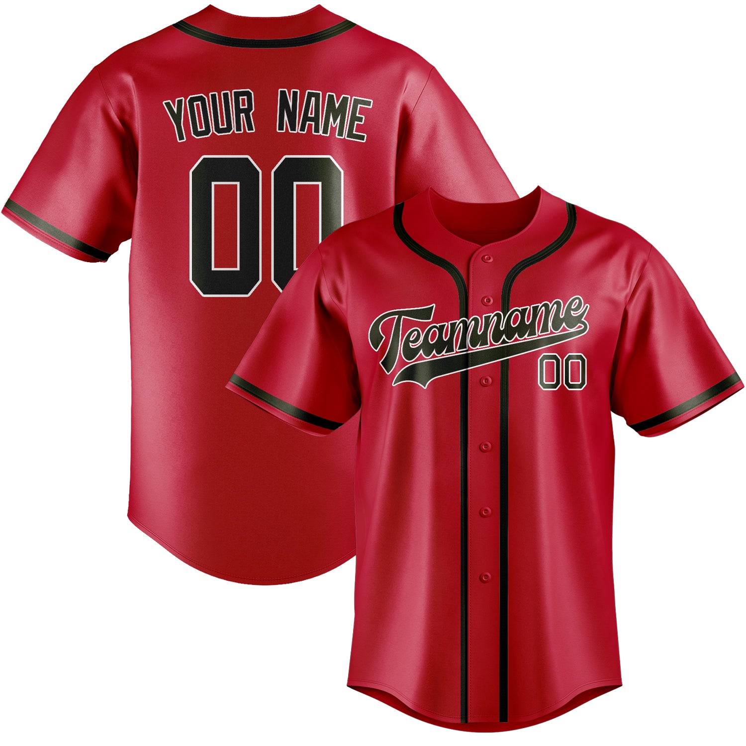 Custom Red Olive Baseball Jersey