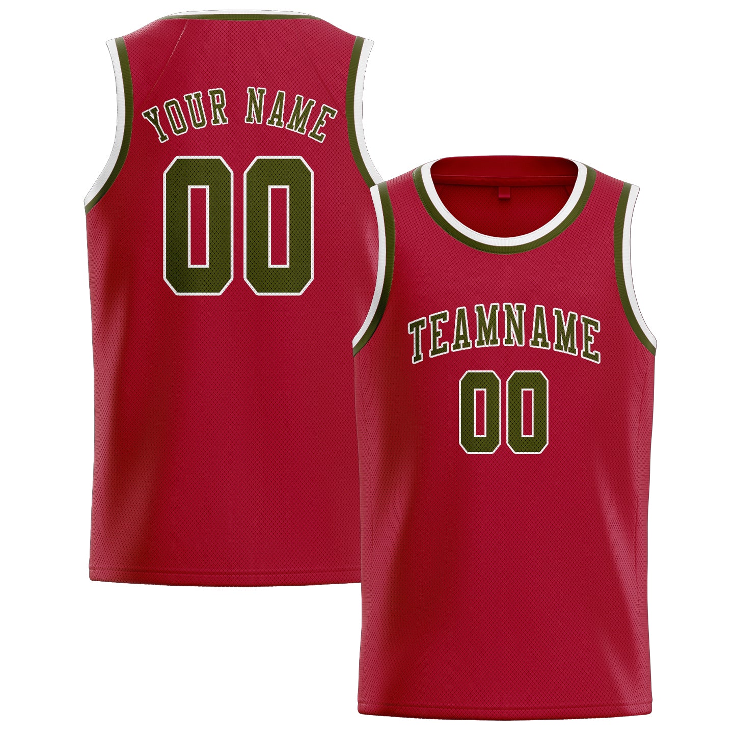 Custom Red Olive Basketball Jersey