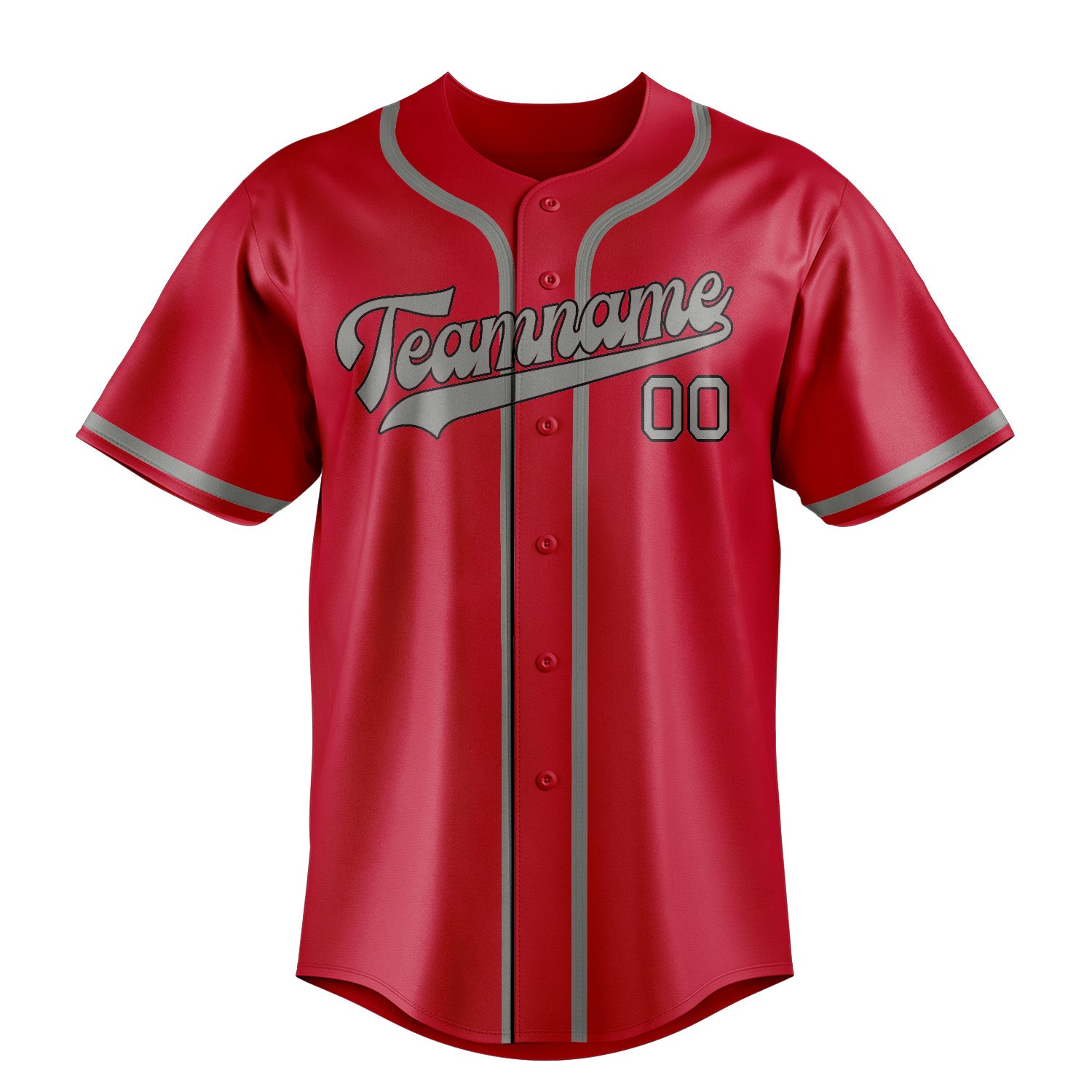Custom Red Gray Baseball Jersey
