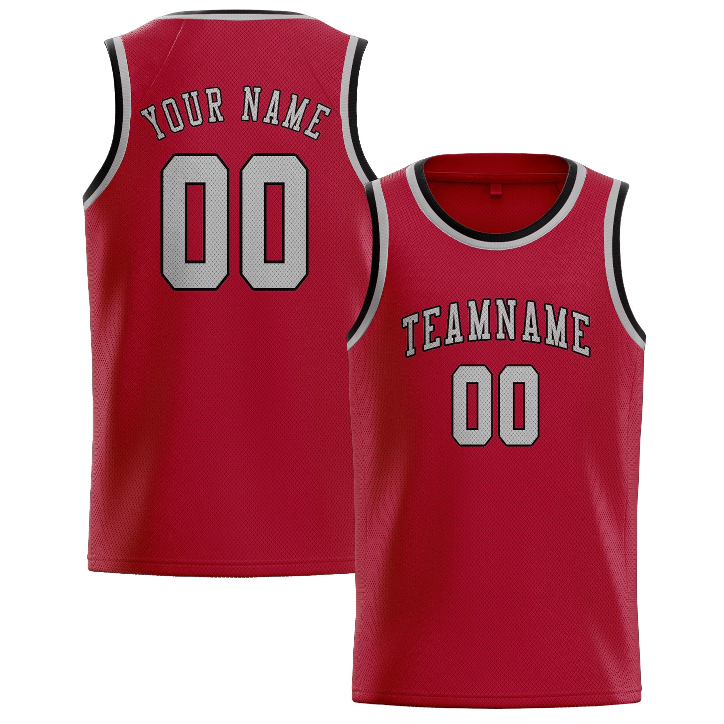 Custom Red Gray Basketball Jersey