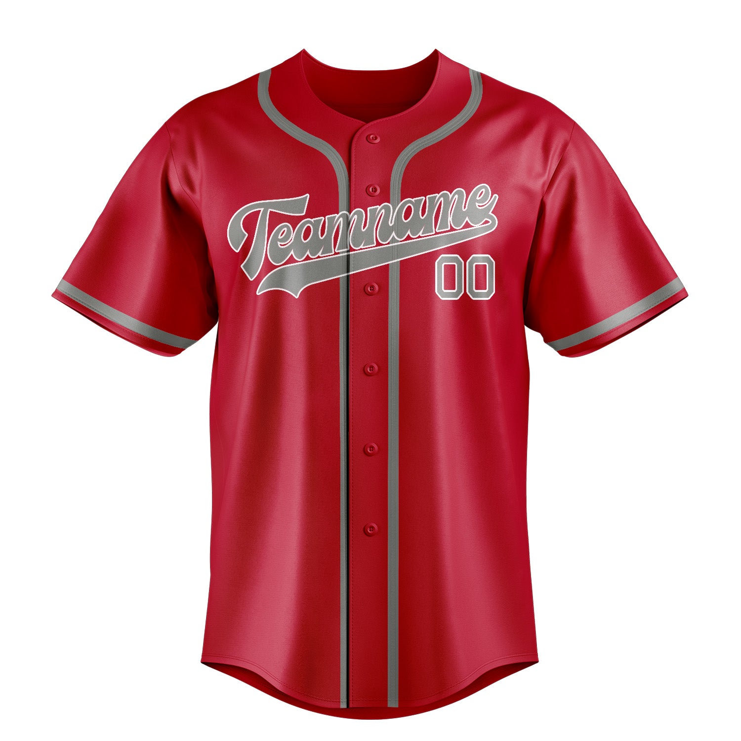 Custom Red Gray Baseball Jersey