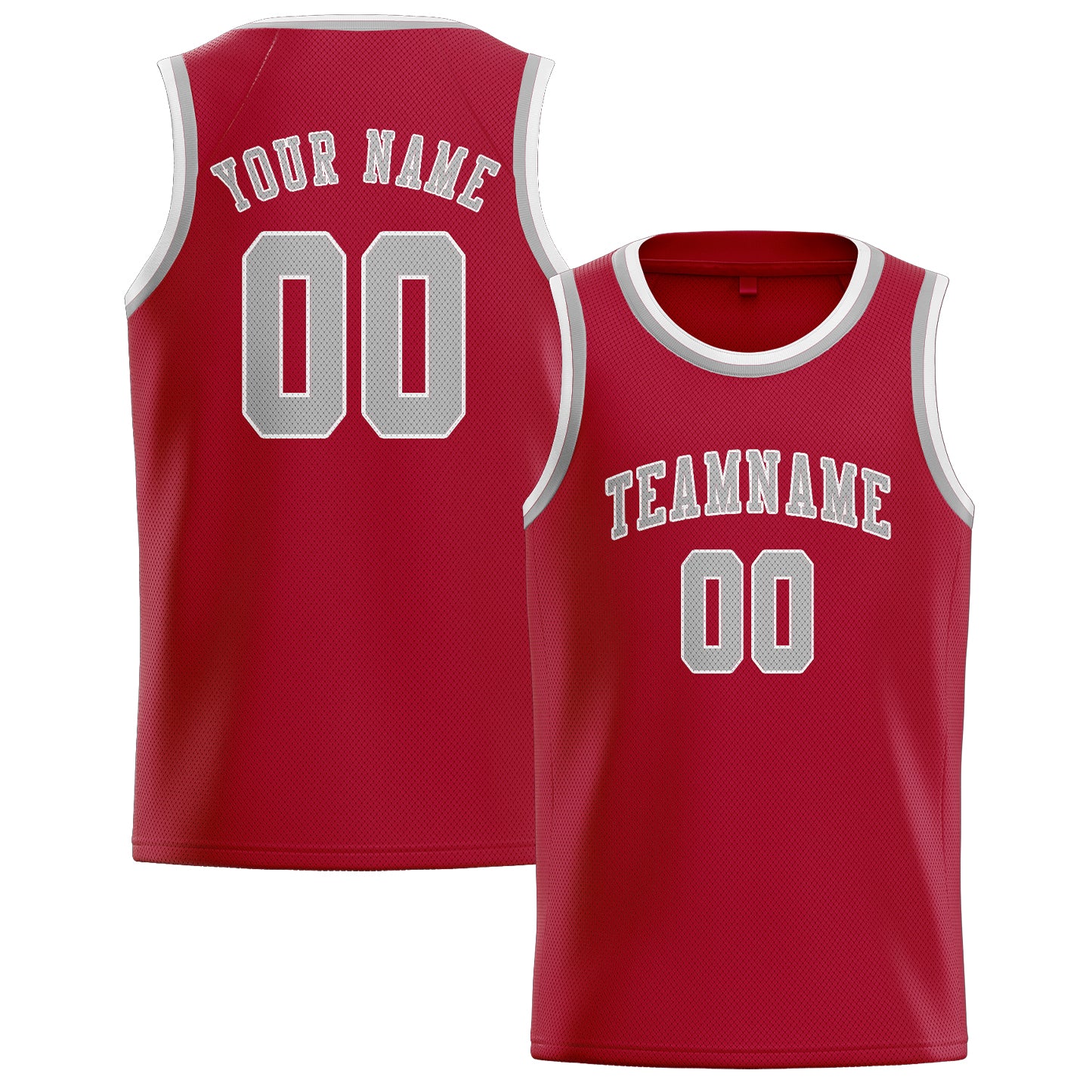 Custom Red Gray Basketball Jersey