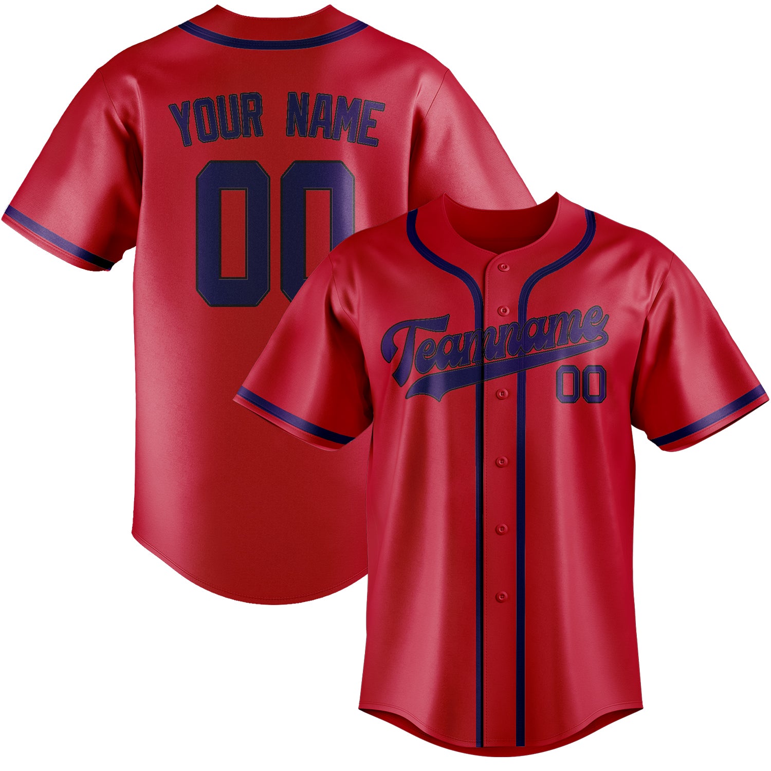 Custom Red Purple Baseball Jersey
