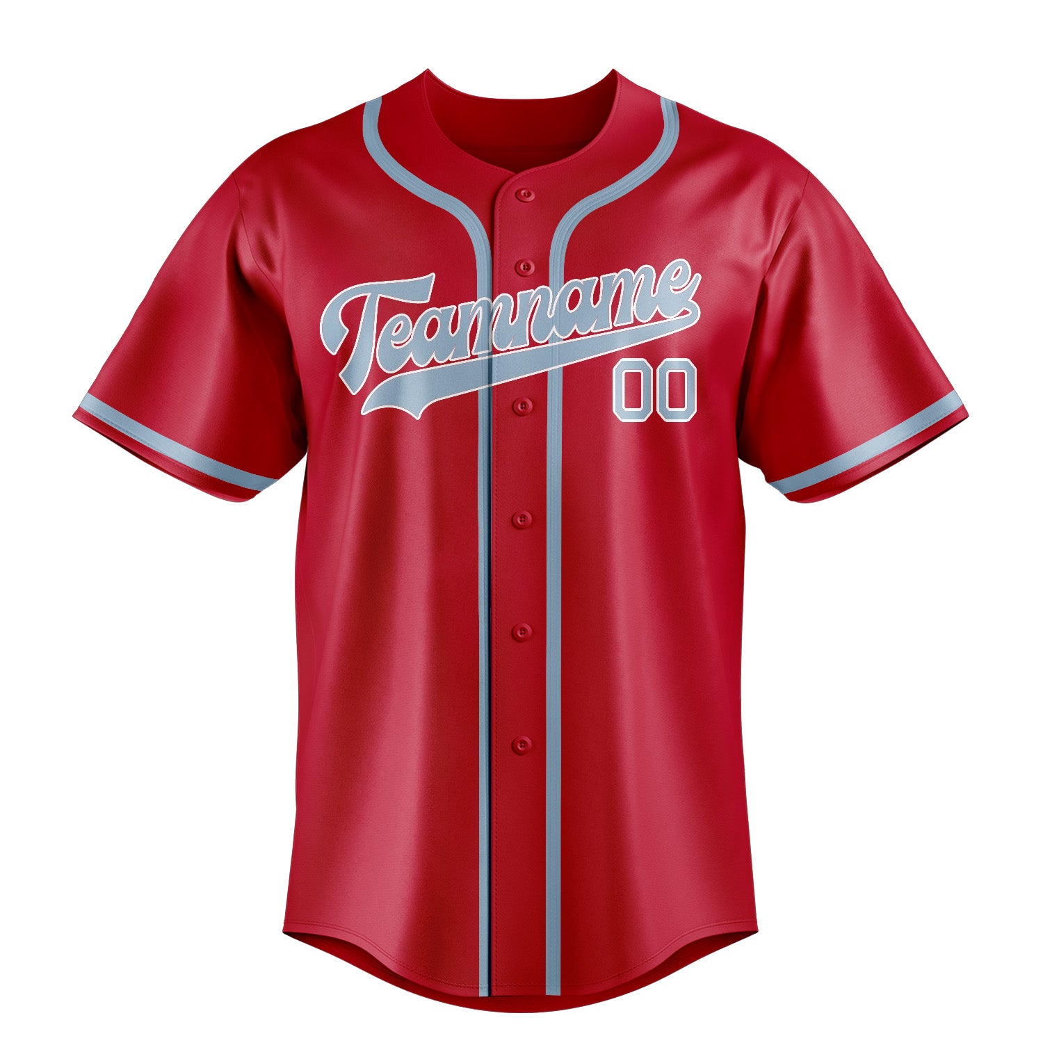 Custom Red Light Blue Baseball Jersey