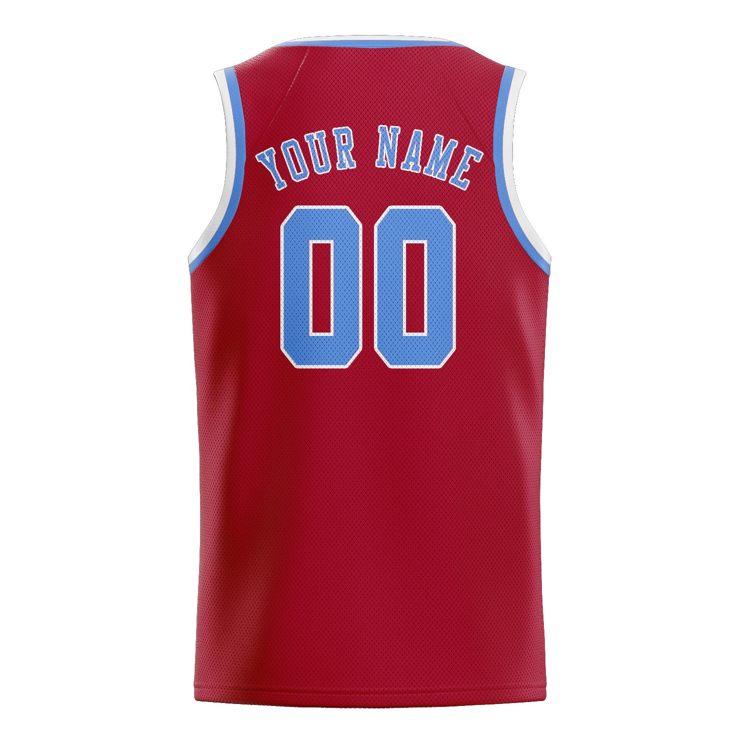 Custom Red Light Blue Basketball Jersey